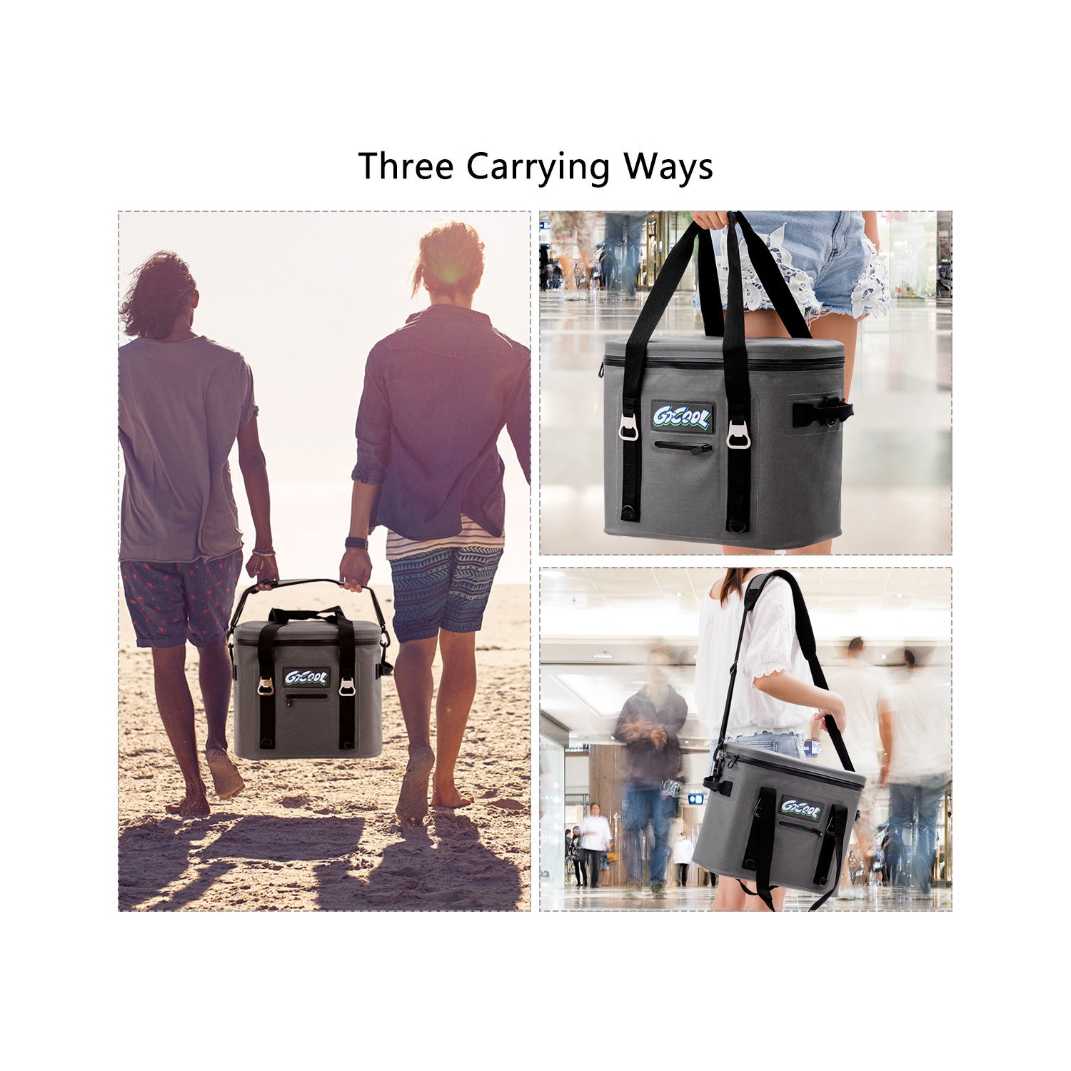 Gymax Insulated Lunch Box Lunch Bag 24-Can Soft Cooler Bag Water-Resistant Leakproof