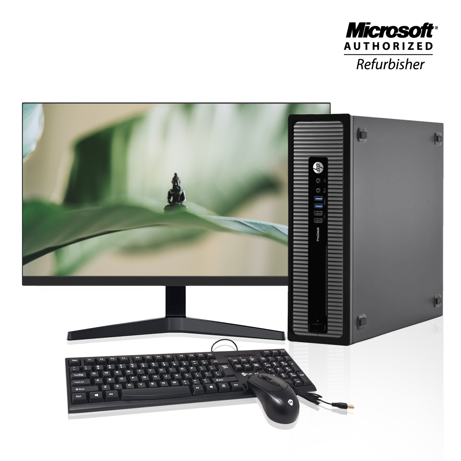 Refurbished (Good) - HP Pro Desk 400 G1 SFF Desktop Computer | Intel Core i5 4570 16GB RAM 256GB SSD Windows 10 pro with 20 inch Flat Screen HDMI Monitor WiFi(2015 Model)