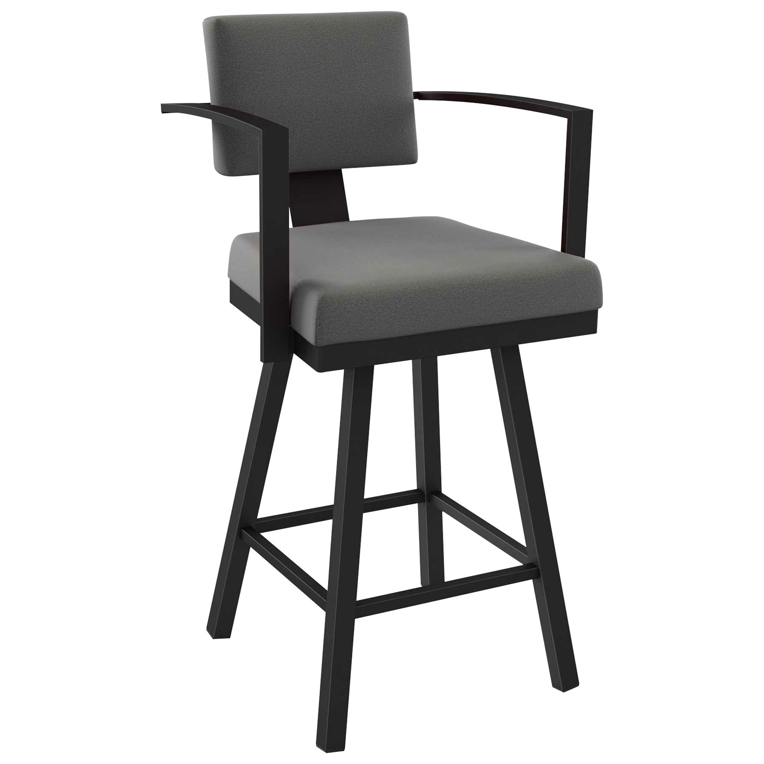 Akers Modern Counter Height Barstool - Light Cold Grey/Black