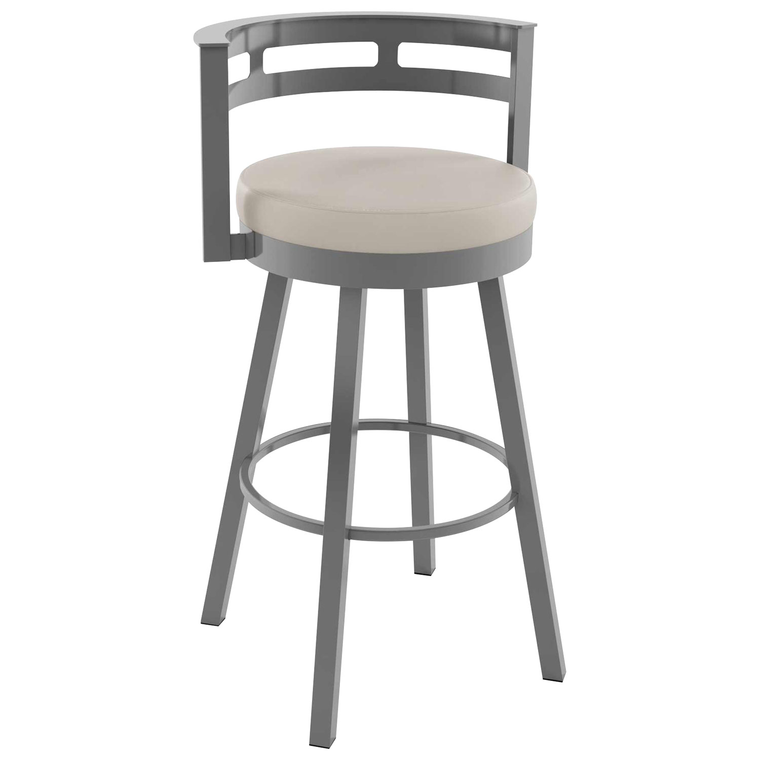 Render Contemporary Counter Height Barstool - Cream/Glossy Grey