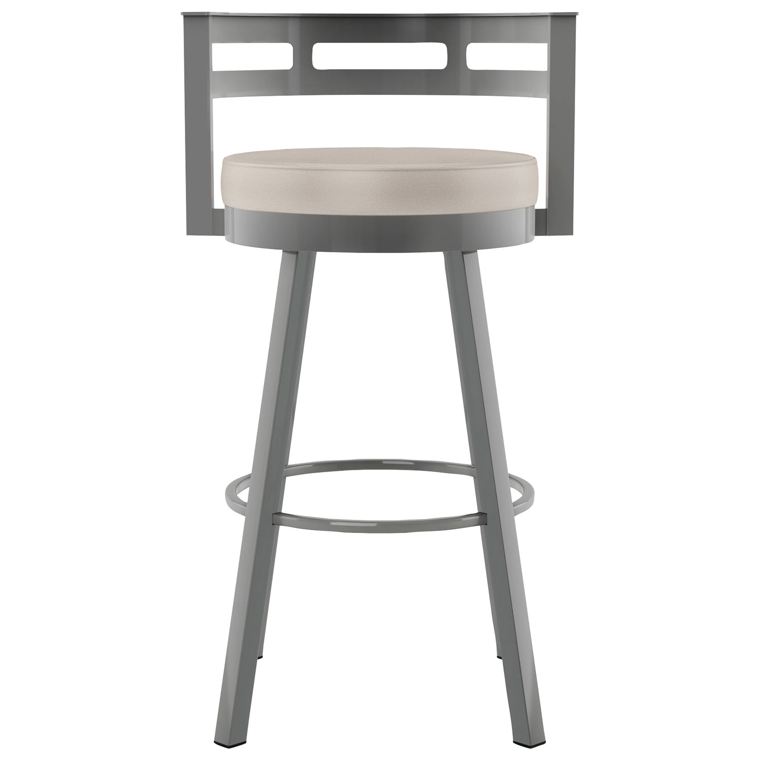 Render Contemporary Counter Height Barstool - Cream/Glossy Grey