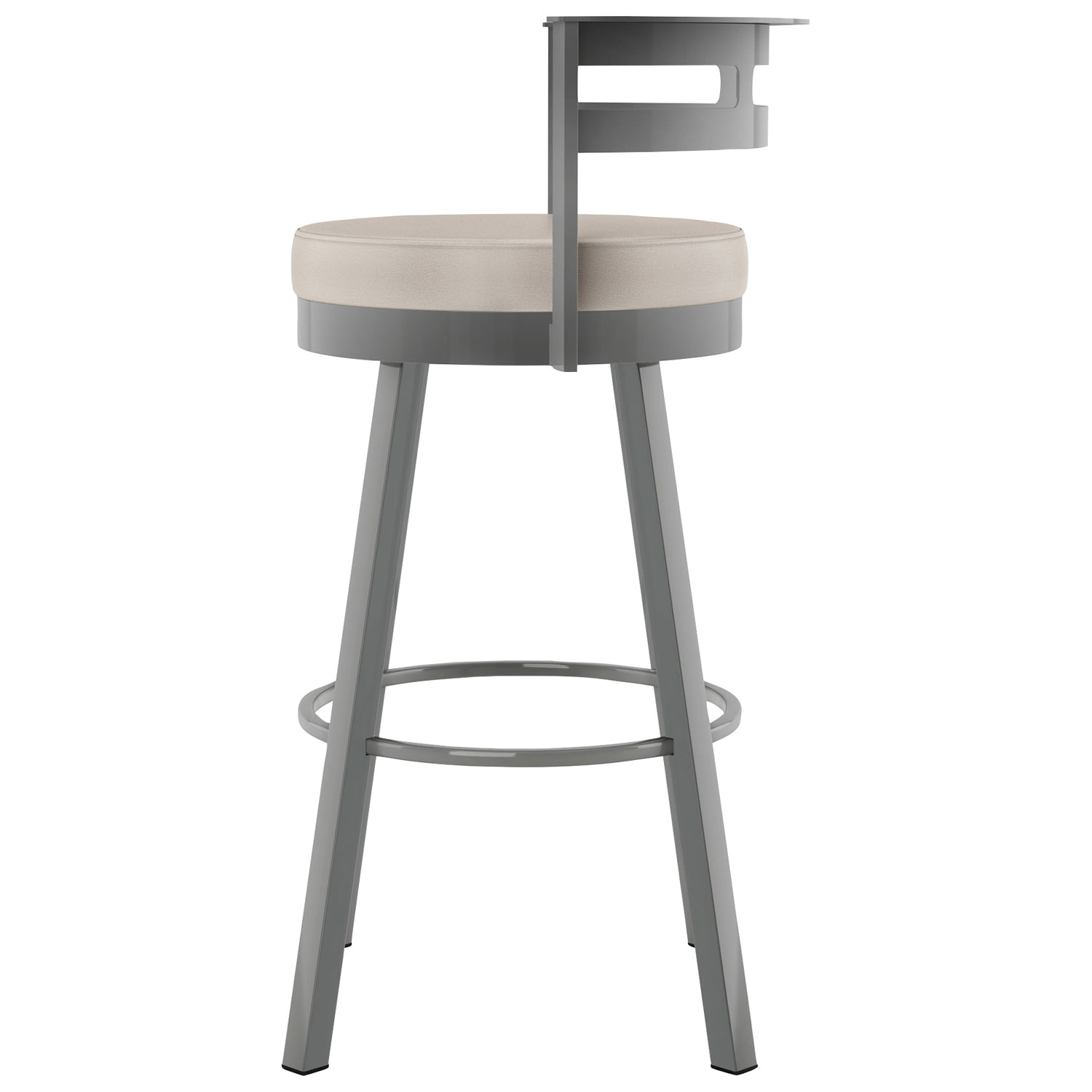 Render Contemporary Counter Height Barstool - Cream/Glossy Grey