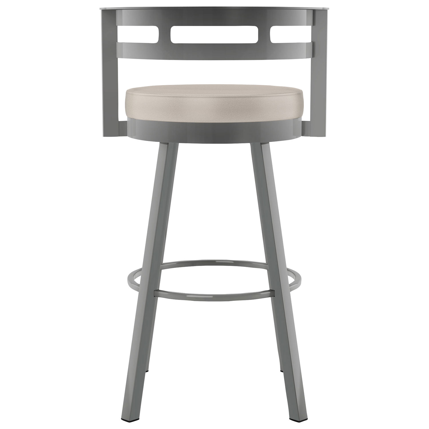 Render Contemporary Counter Height Barstool - Cream/Glossy Grey