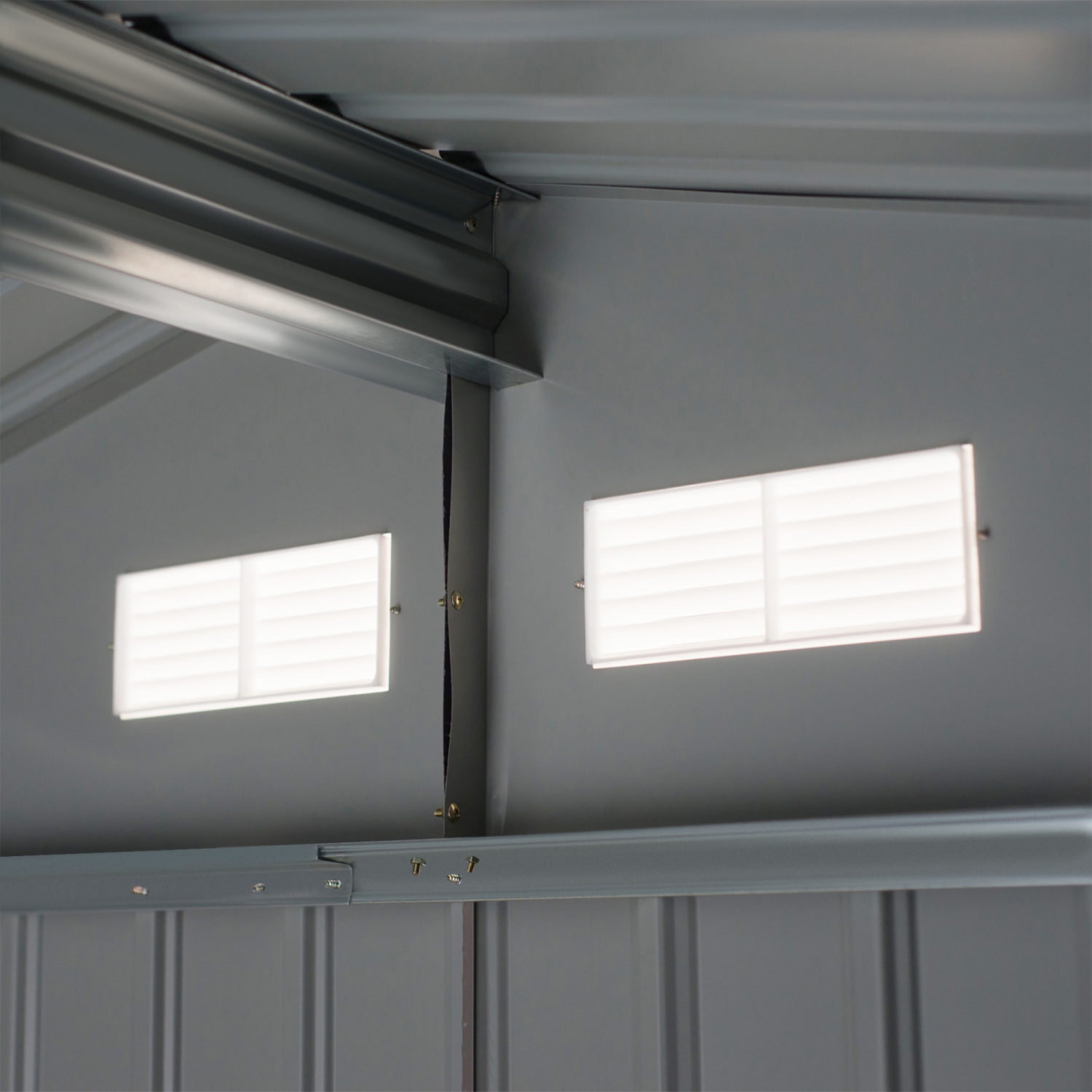 Remise de jardin Outsunny de 9 x 6 pi avec trousse de base, rangement pour outils en métal avec portes doubles pour cour extérieure, brun