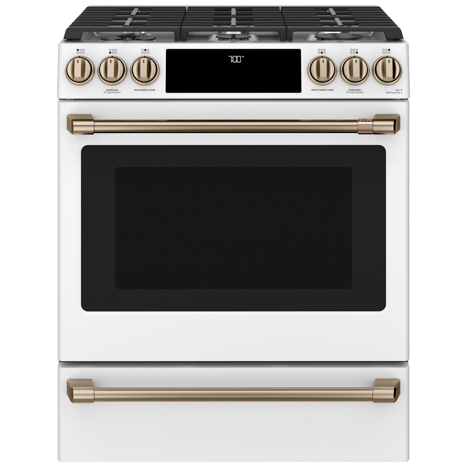Cuisinière gaz encastrable 6 brûleurs convection autonett. 5,6 pi³ 30 po Café - Noir