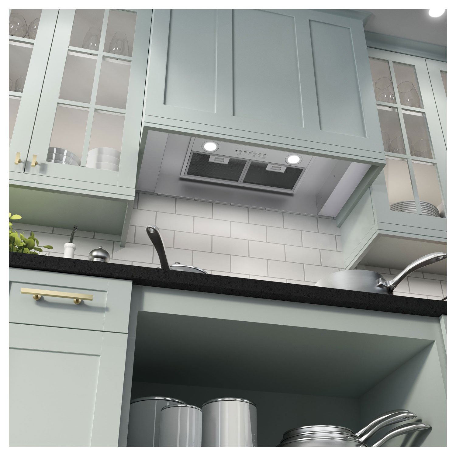 Hotte encastrée sur mesure de 20 po de GE - Acier inoxydable