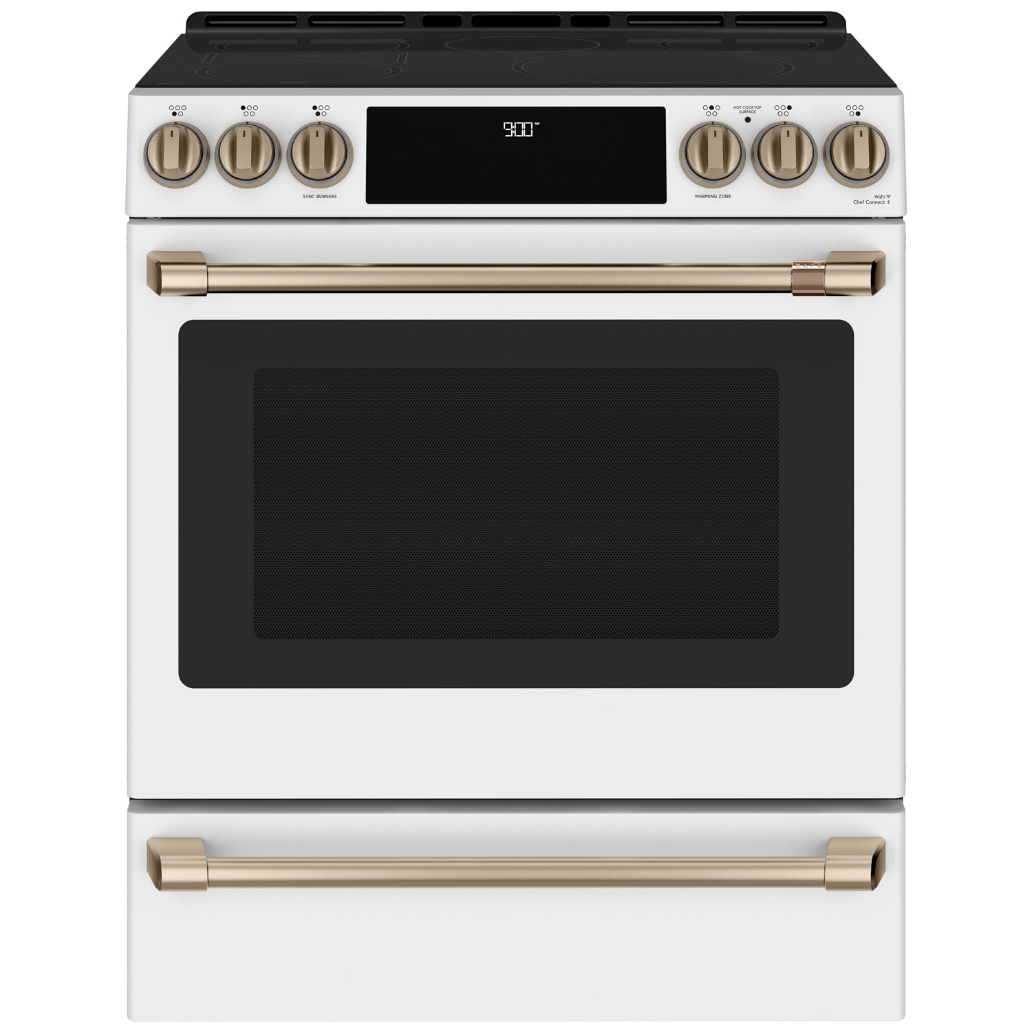 Cuisinière encastrable induct. convec. 5 éléments four autonettoyant 30 po Café -Blc