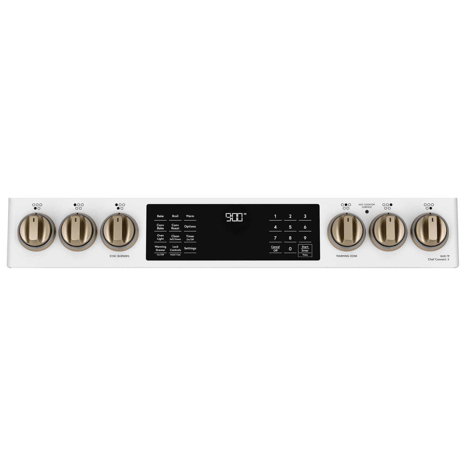 Cuisinière encastrable induct. convec. 5 éléments four autonettoyant 30 po Café -Blc