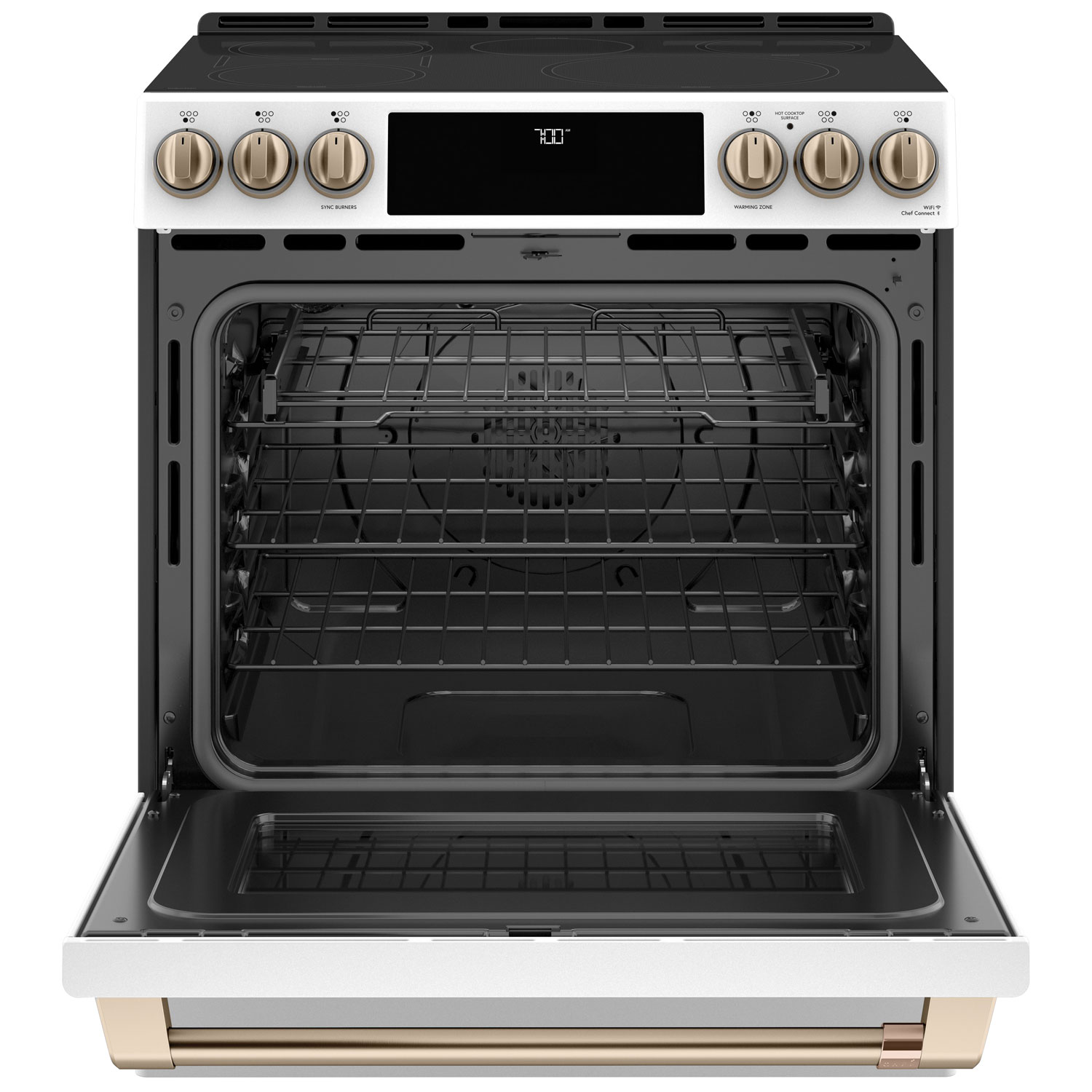 Cuisinière élect. encastrab. lisse 5 éléments conv. véritable autonet. 30 po Café-Blc