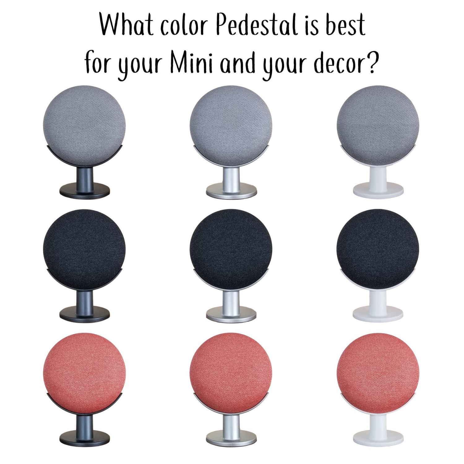 Socle pour Google Home Mini Mount Genie : Améliore la visibilité sonore et le charbon de bois