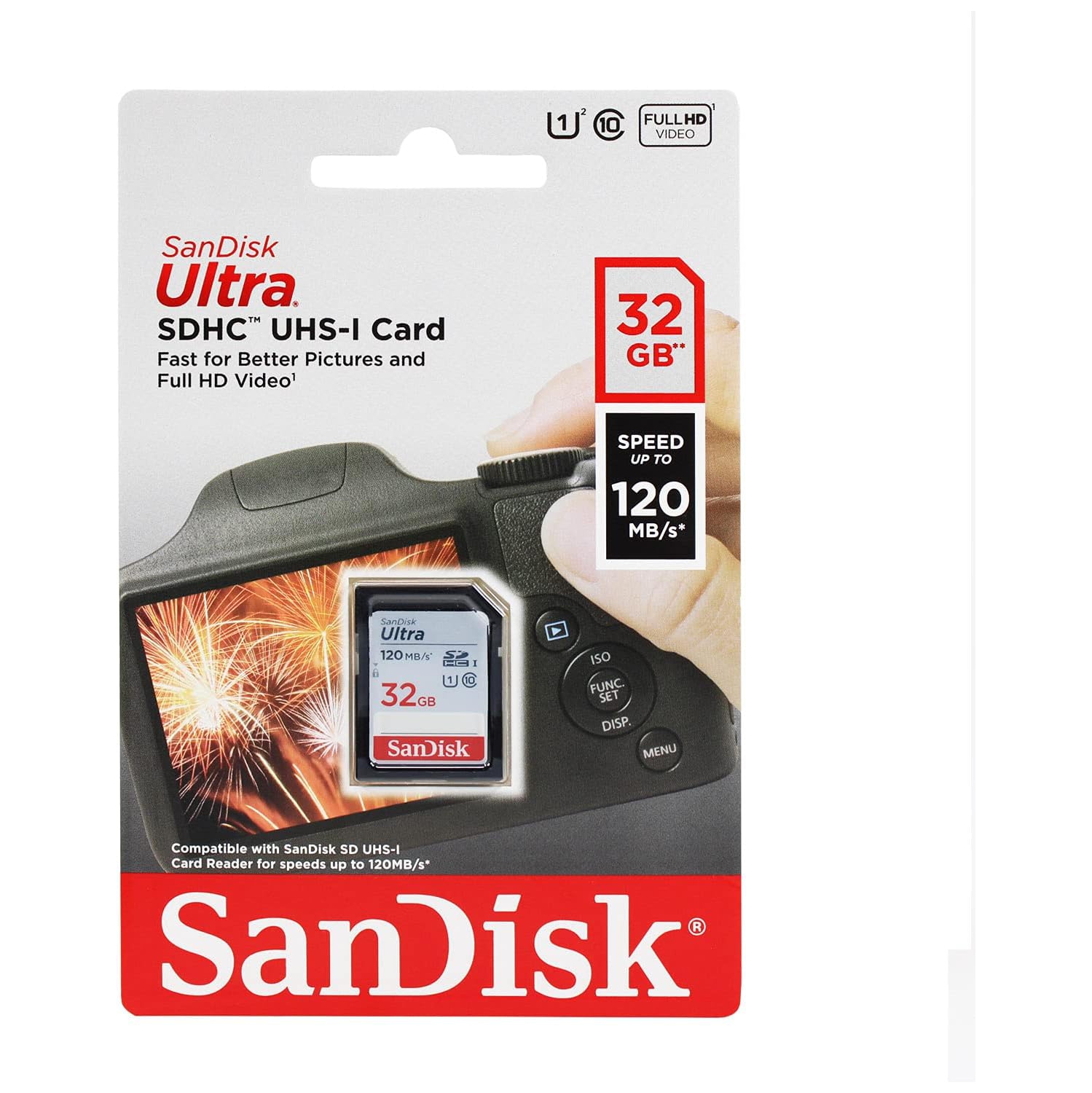 SanDisk Ultra 32GB Class 10 SDHC UHS-I Memory Card Up to 80MB, Grey/Black