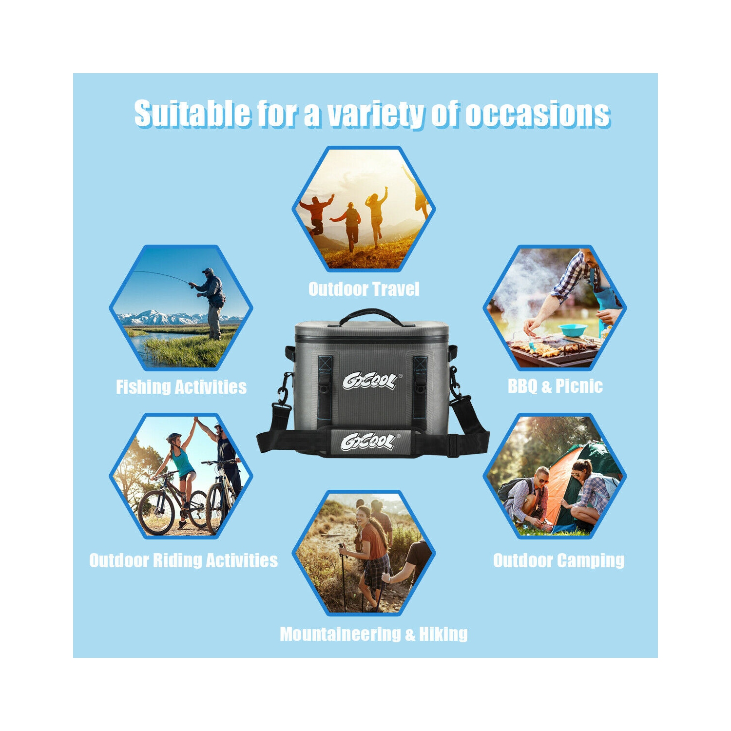 Gymax 30 Cans Soft Portable Cooler Bag Leak-Proof Insulated Water-Resistant For Picnic