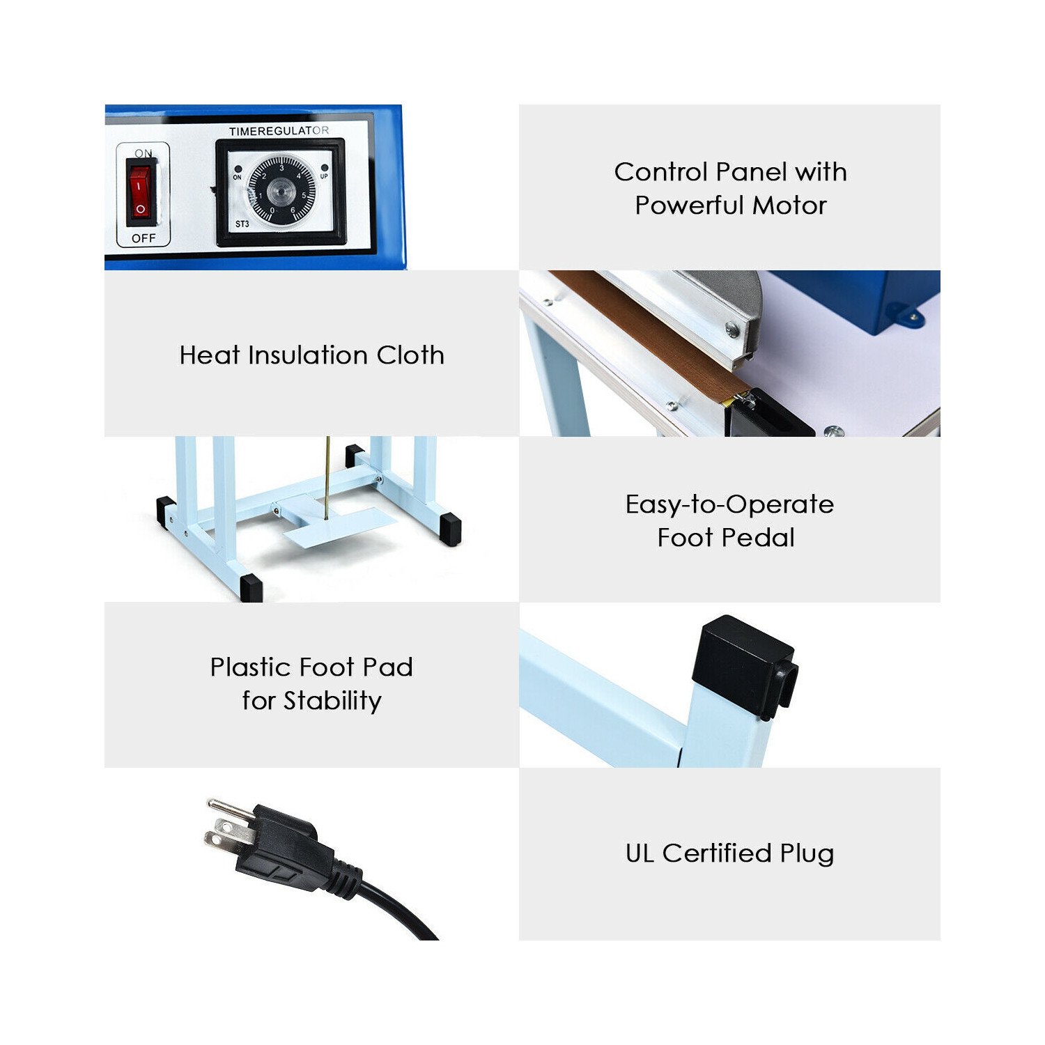 Gymax 12" Foot Pedal Impulse Sealer Heat Seal Plastic Bag Sealing Machine w/ Cutter