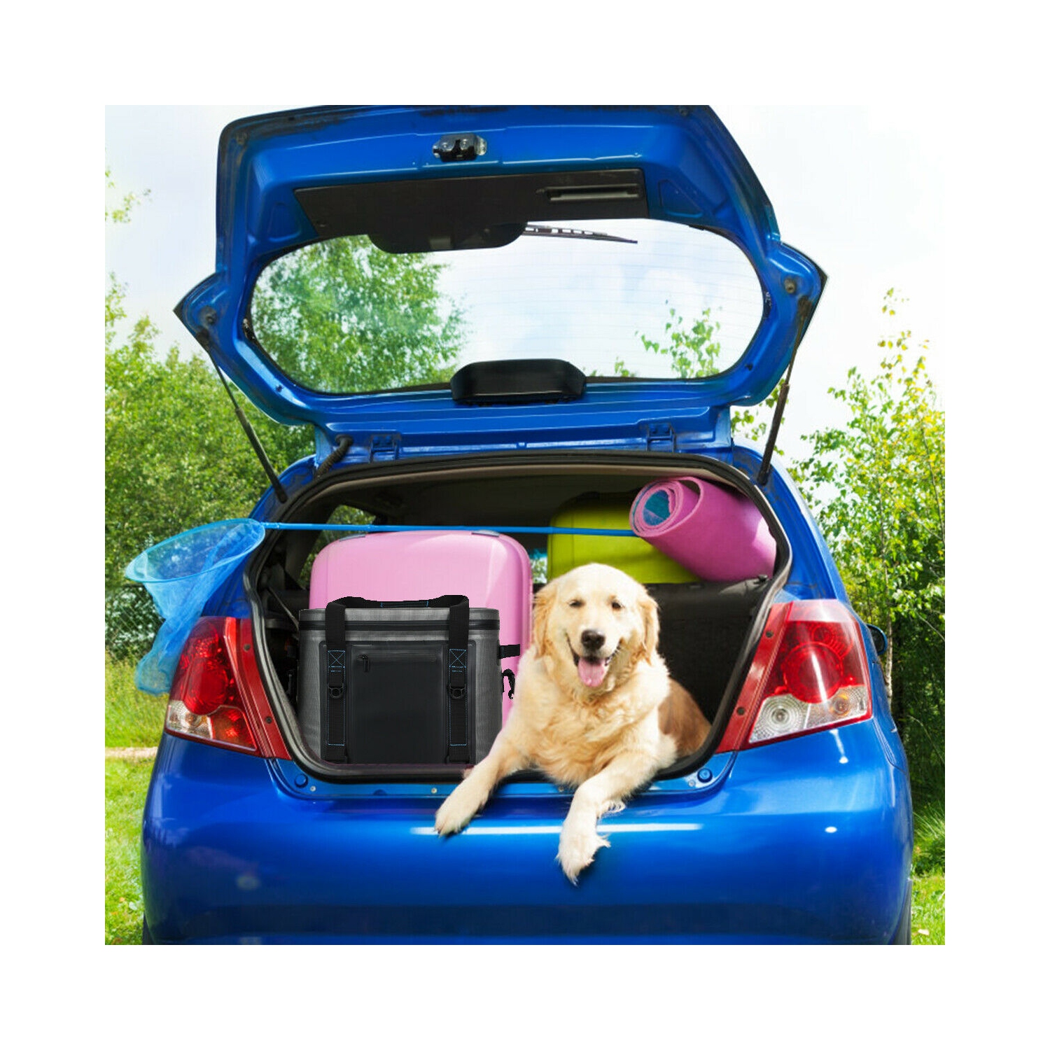 Gymax 38 Cans Portable Cooler Bag Leak-Proof Insulated Water-Resistant For Camping