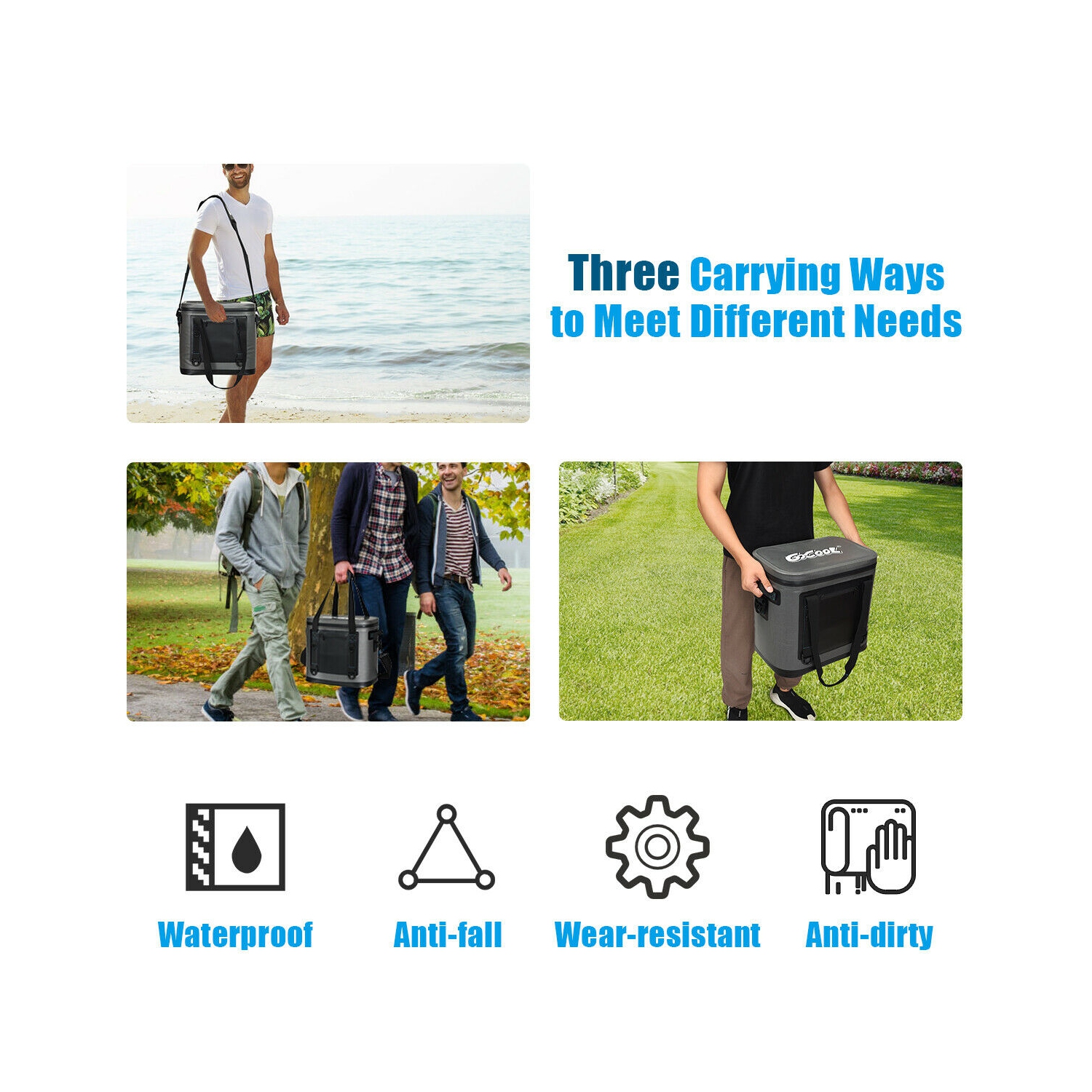 Gymax 38 Cans Portable Cooler Bag Leak-Proof Insulated Water-Resistant For Camping