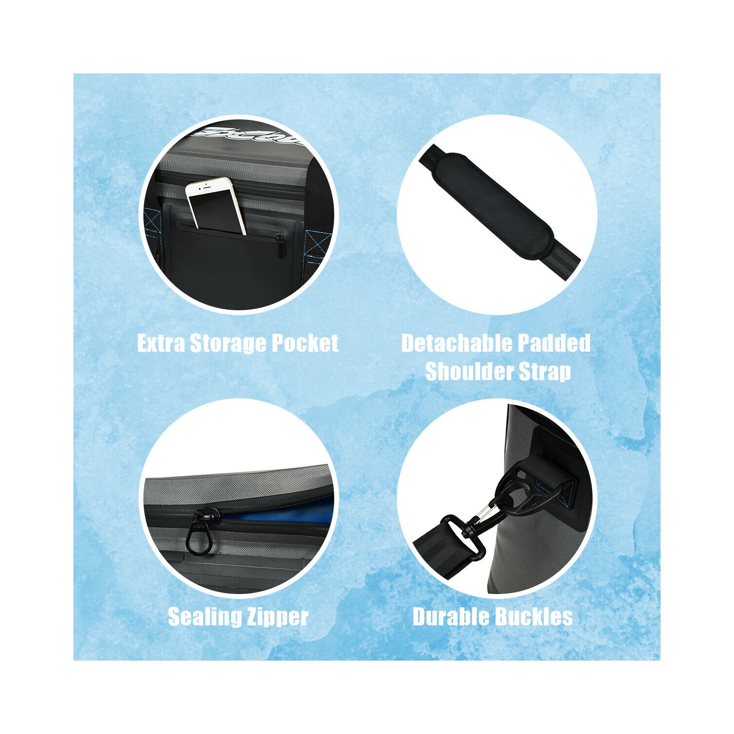 Gymax 38 Cans Portable Cooler Bag Leak-Proof Insulated Water-Resistant For Camping