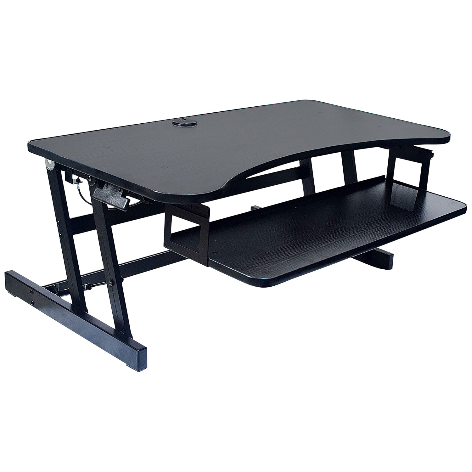 Rocelco EADR Standing Desk Riser with Keyboard Tray - Black