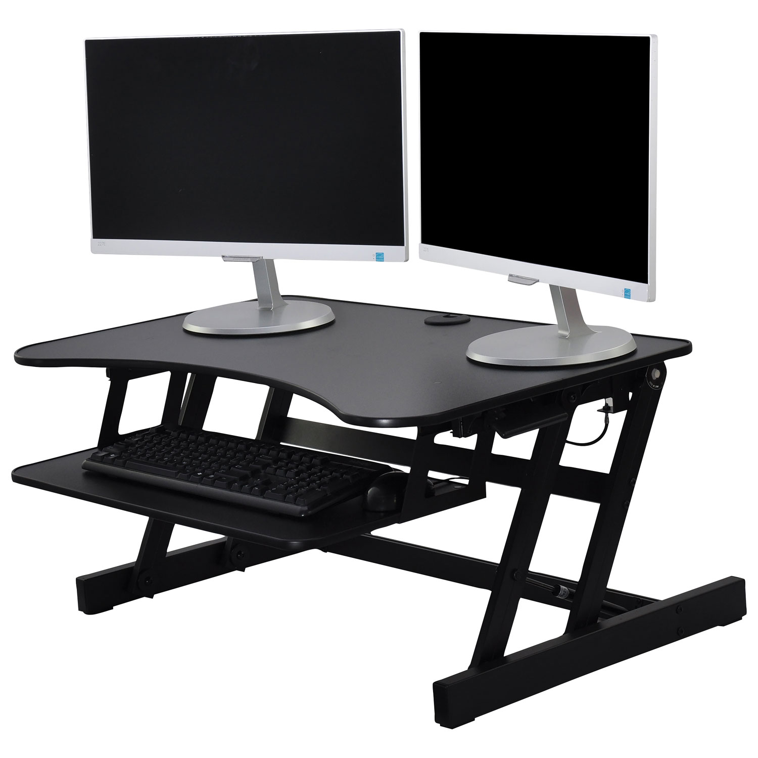 Rocelco EADR Standing Desk Riser with Keyboard Tray - Black