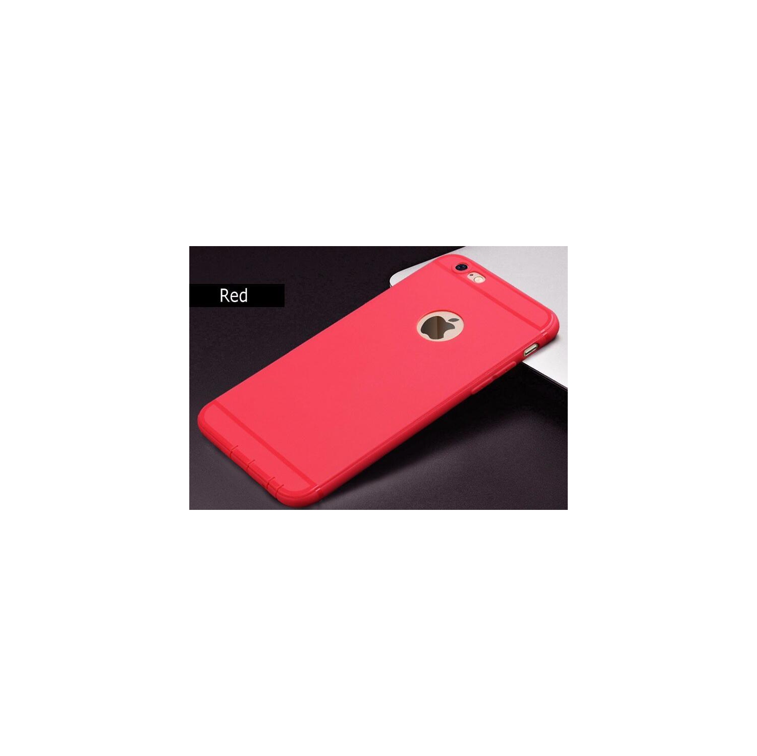Ultra-Thin Matte Frosted Soft TPU Phone Case Candy Silicone Shockproof Cover For iPhone 7 / 8 (Red)