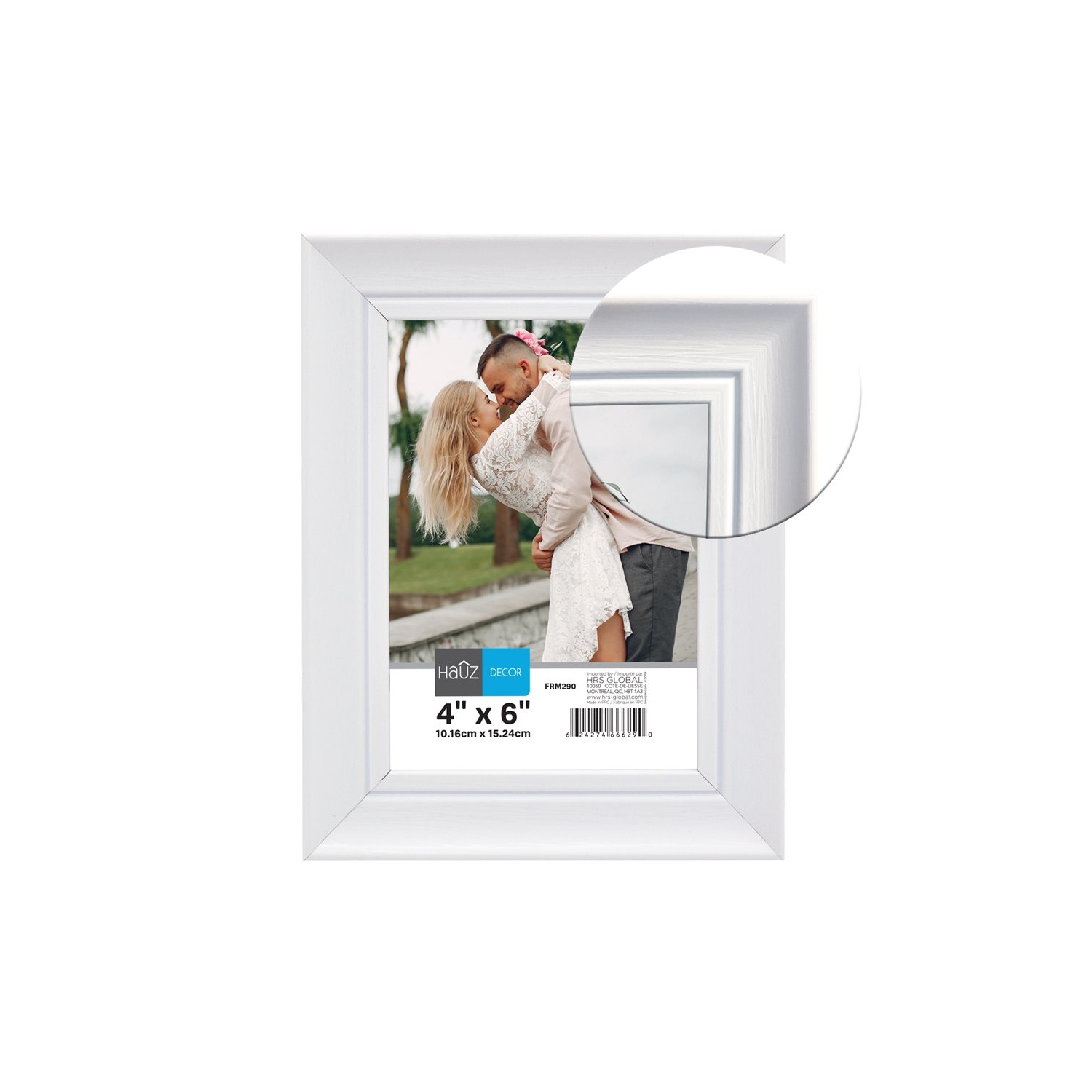 Hauz FRM061 Cadre pour Photo 4X6'', Gris