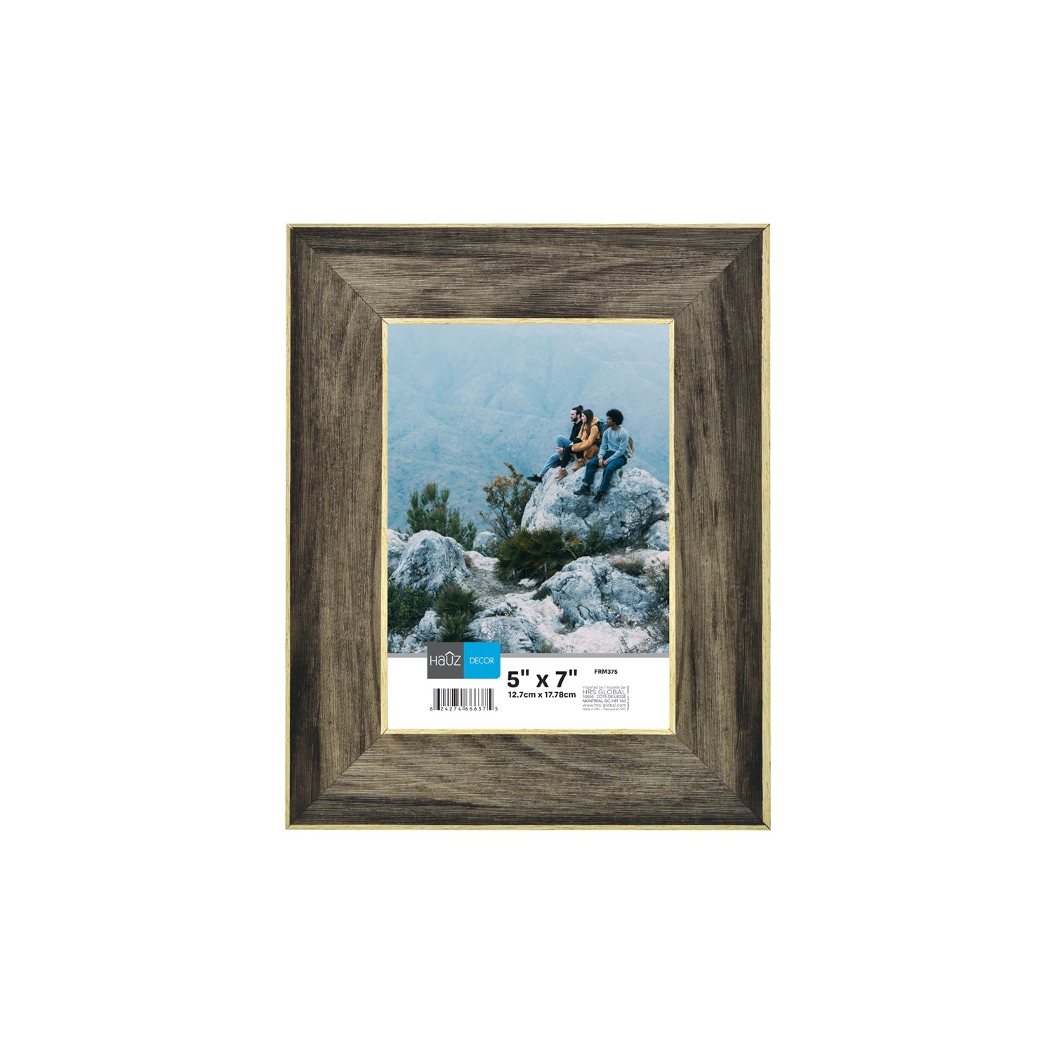 Cadre photo haute FRM375, 5 x 7 po, brun