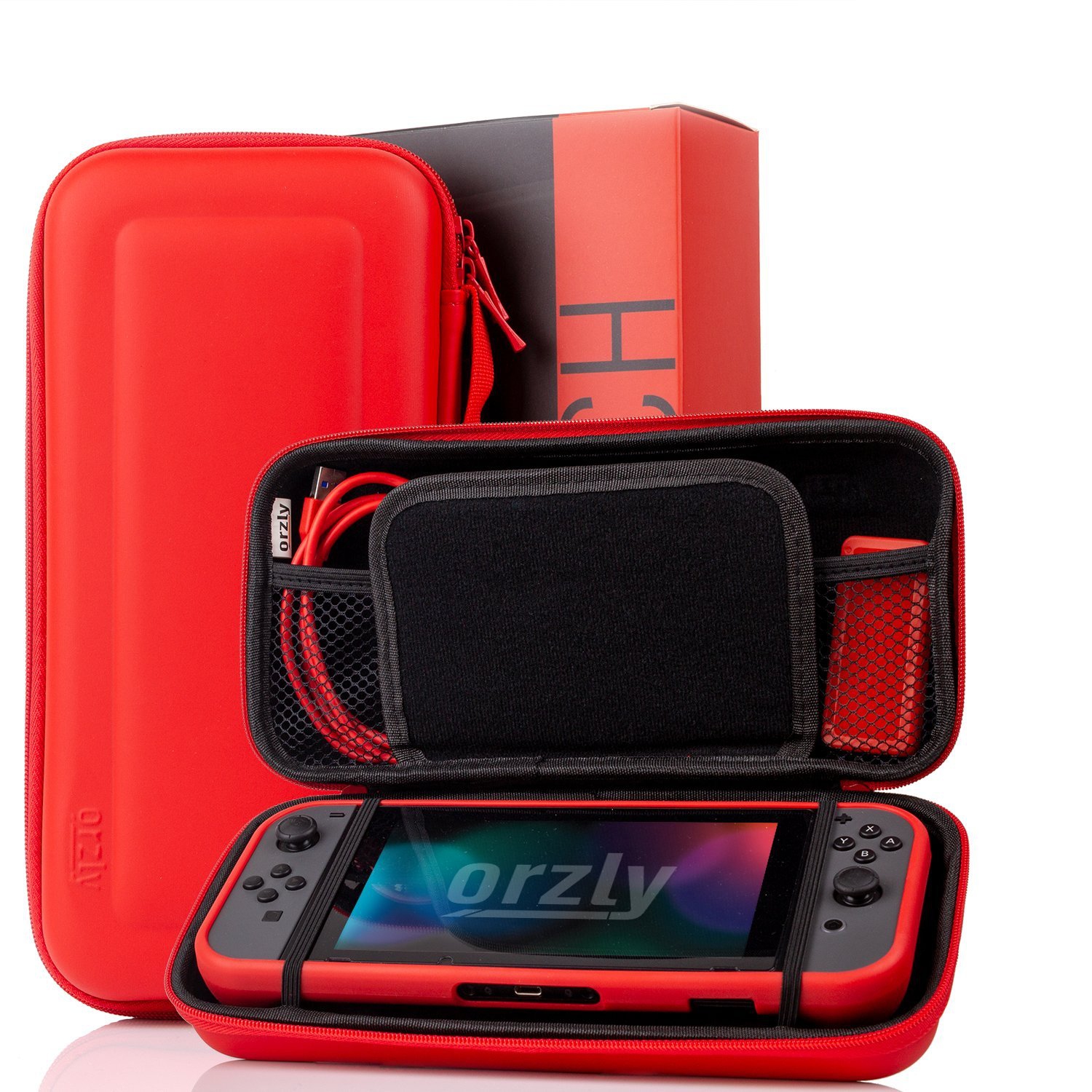 Switch Accessories, Orzly Essentials Pack for Nintendo (Bundle RED