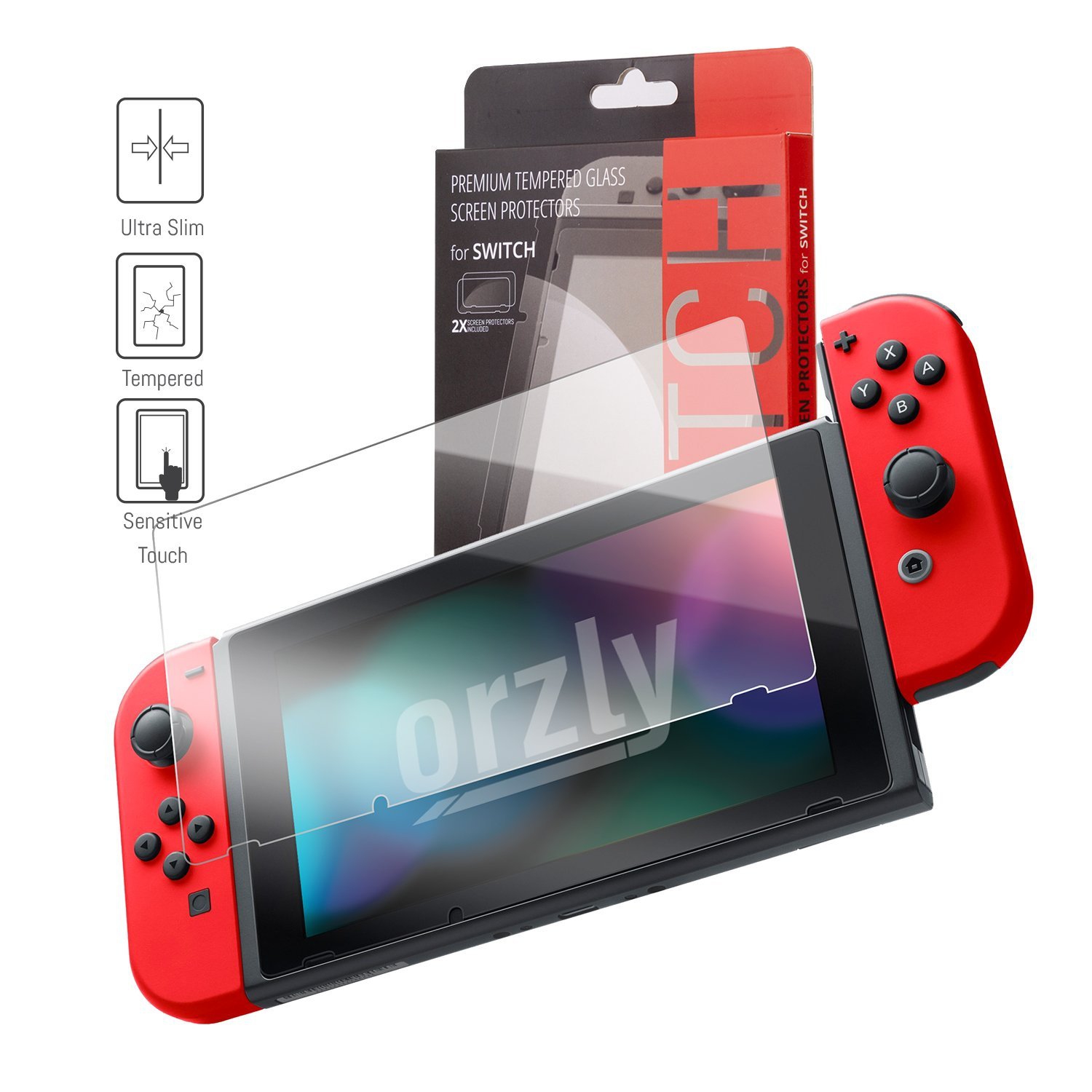 Switch Accessories, Orzly Essentials Pack for Nintendo (Bundle RED