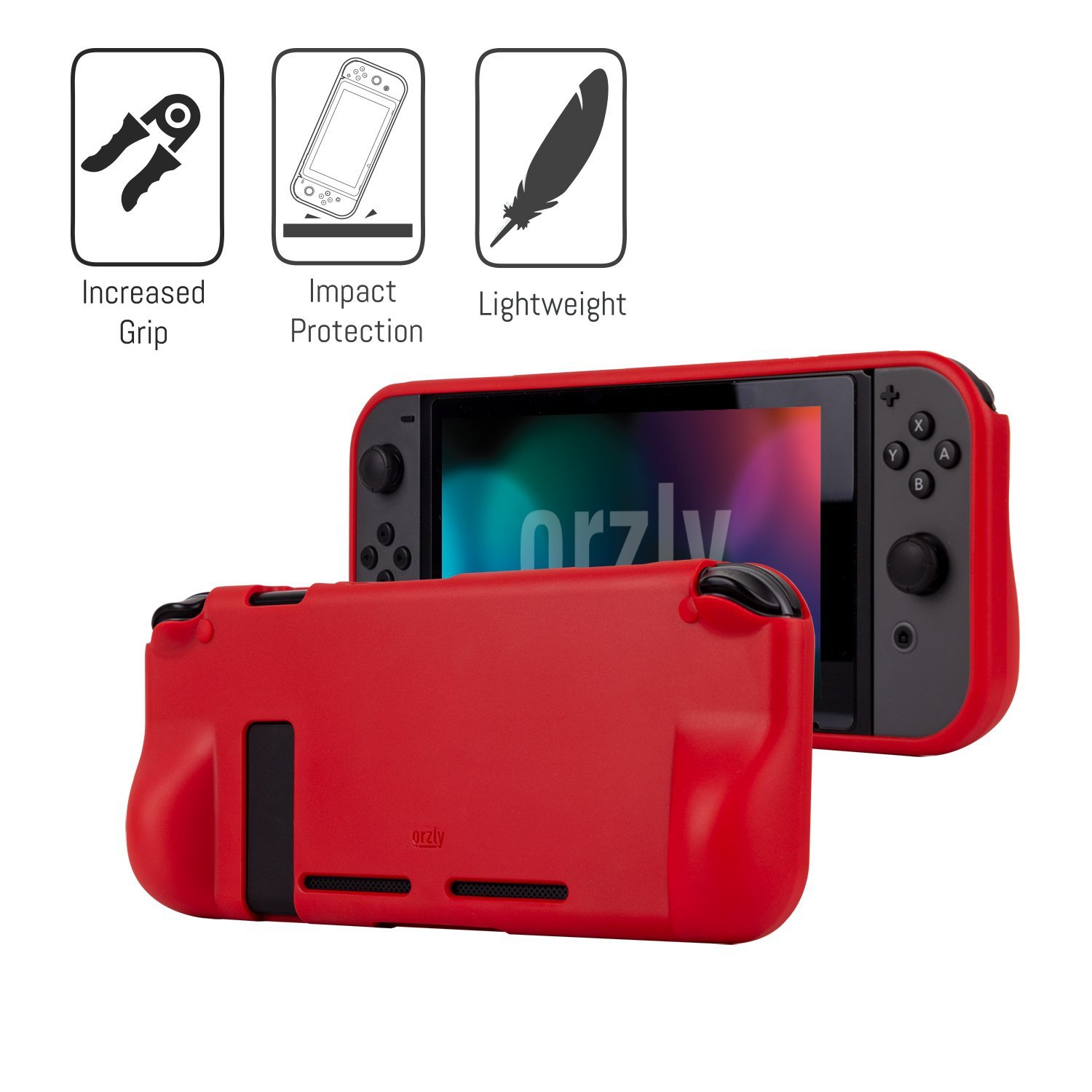 Switch Accessories, Orzly Essentials Pack for Nintendo (Bundle RED