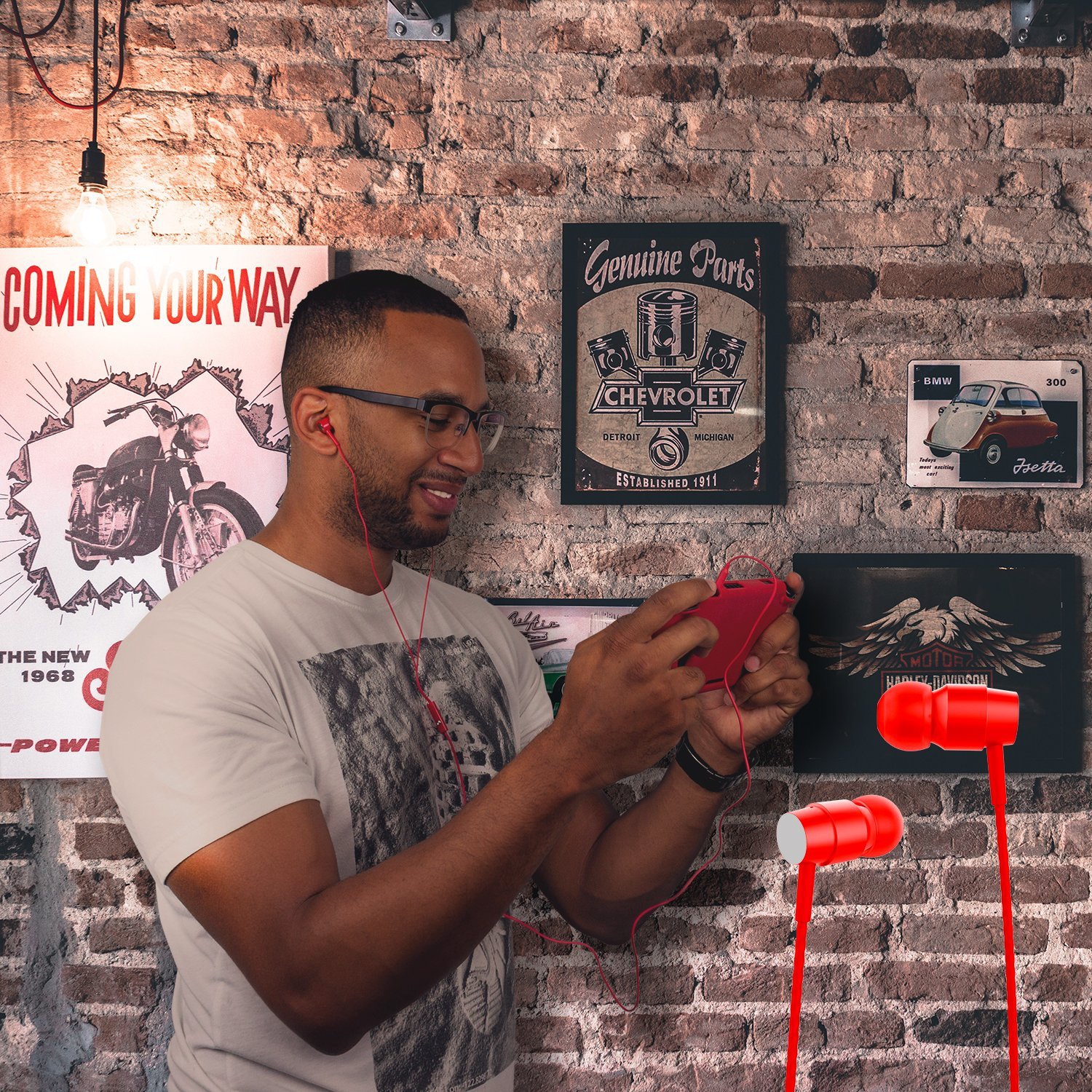 Switch Accessories, Orzly Essentials Pack for Nintendo (Bundle RED