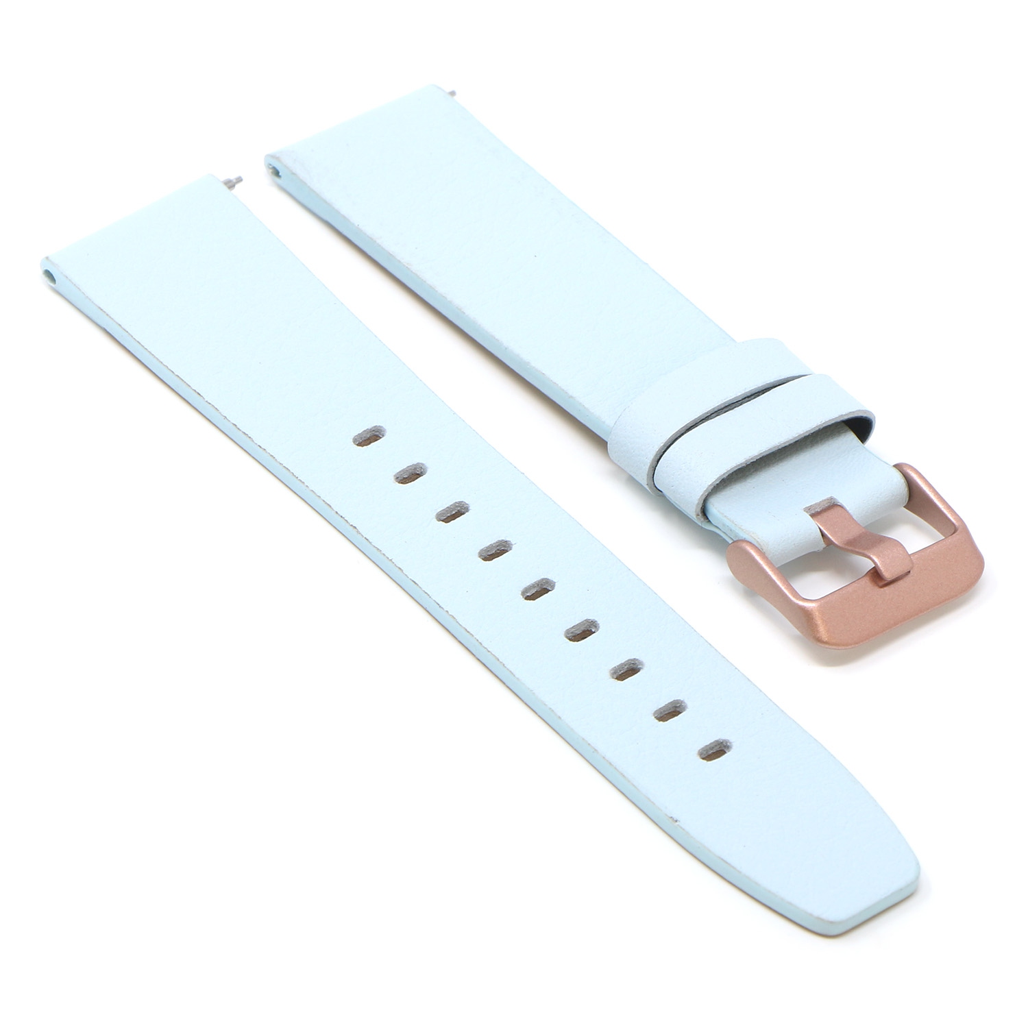 StrapsCo Textured Leather Watch Band Strap for Fitbit Versa & Versa 2 - Medium-Long - Sky Blue