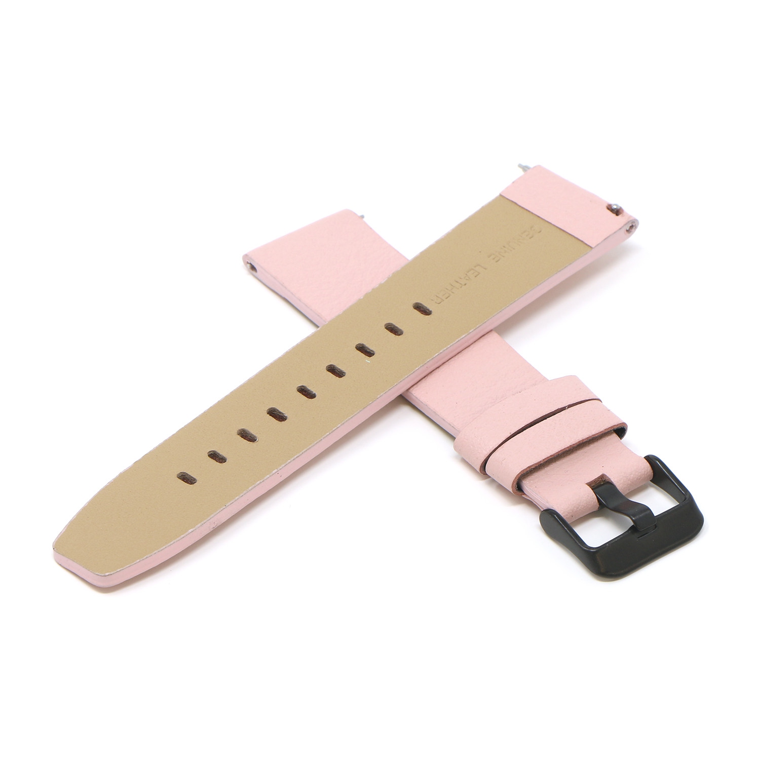 StrapsCo Bracelet de Montre en Cuir Texturé pour Fitbit Versa & Versa 2 - Court-Moyen - Rose
