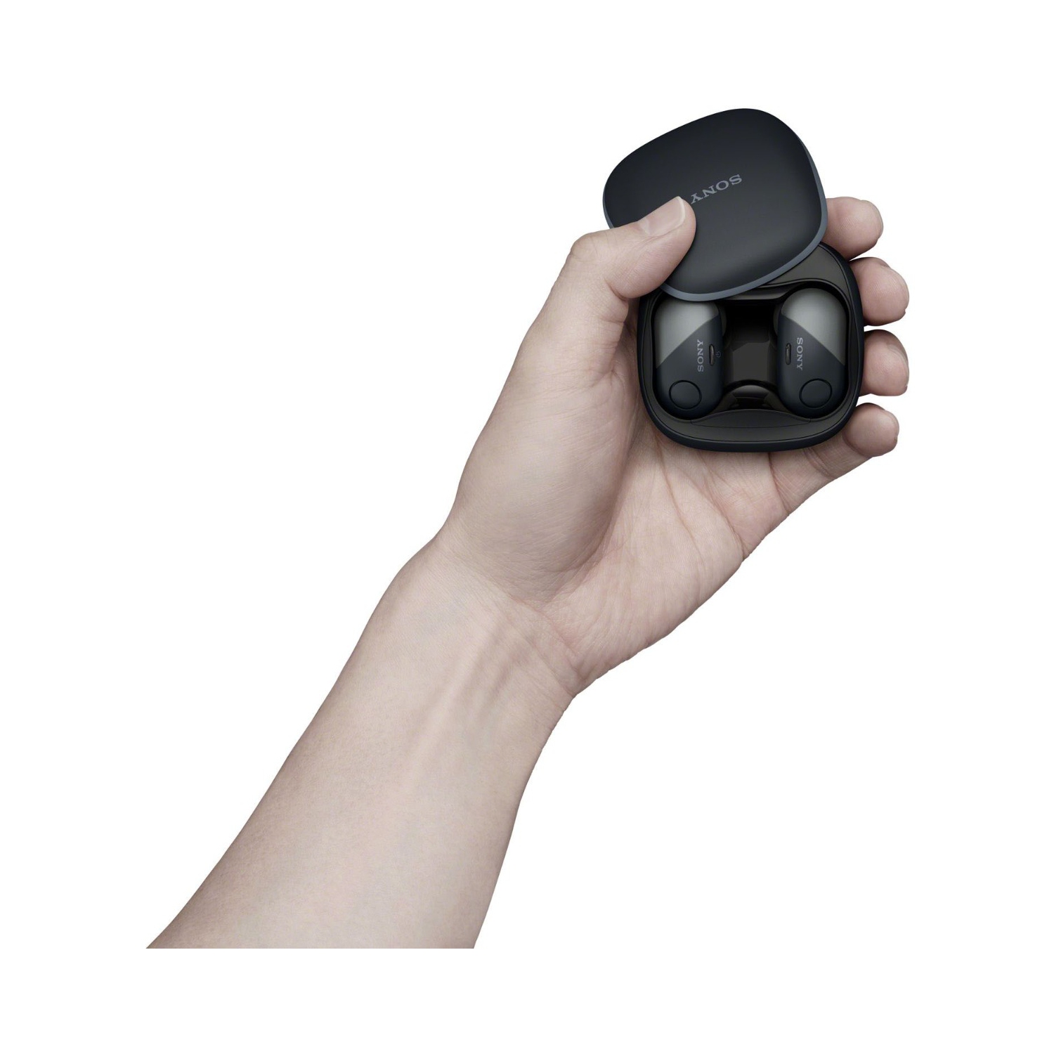 Remis à neuf - Écouteurs boutons 100 % sans fil à isolation sonore et à suppression du bruit WFSP700N/B de Sony avec micro - Noir