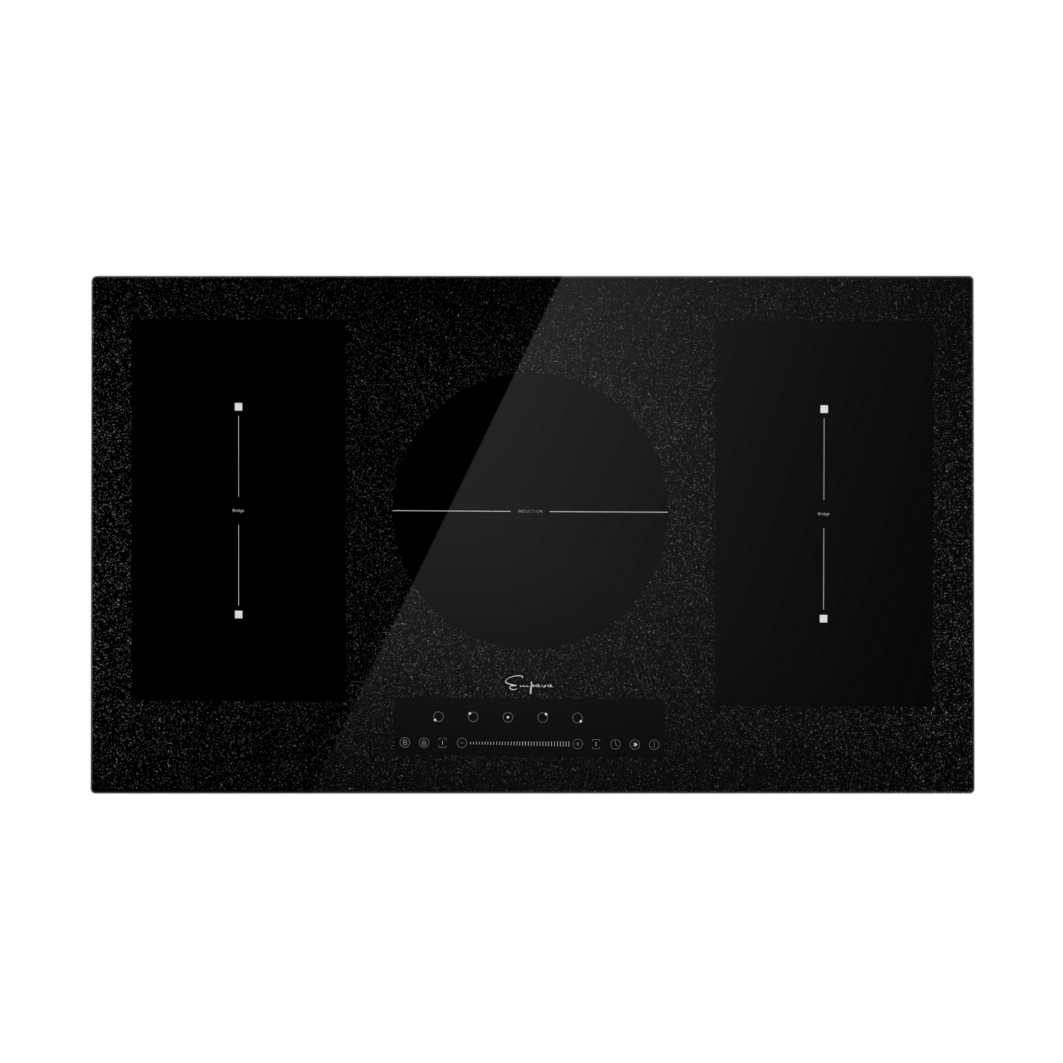 Empava 36 in Electric Stove Induction Cooktop with 5 Booster Burners Including 2 Flexi Bridge Element Smooth Surface in Black