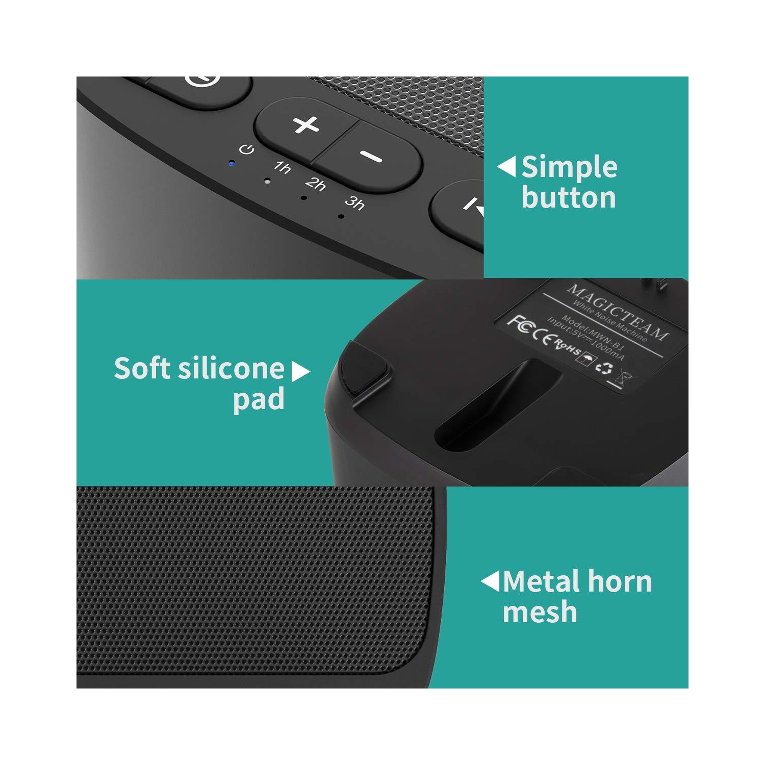 Magicteam Sleep Sound White Noise Machine with 40 Natural Soothing Sounds...