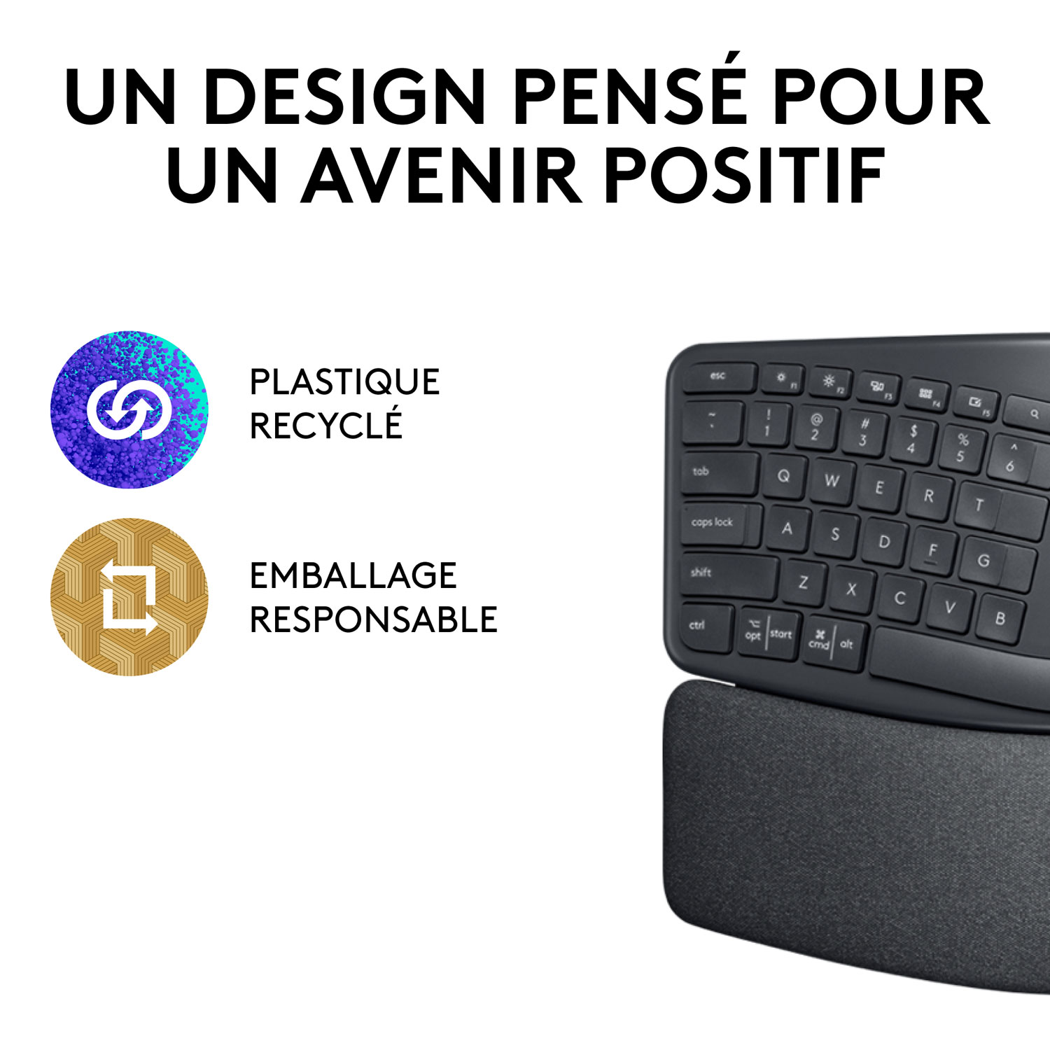 Logitech ERGO K860 Bluetooth Ergonomic Keyboard with Integrated Palm-rest
