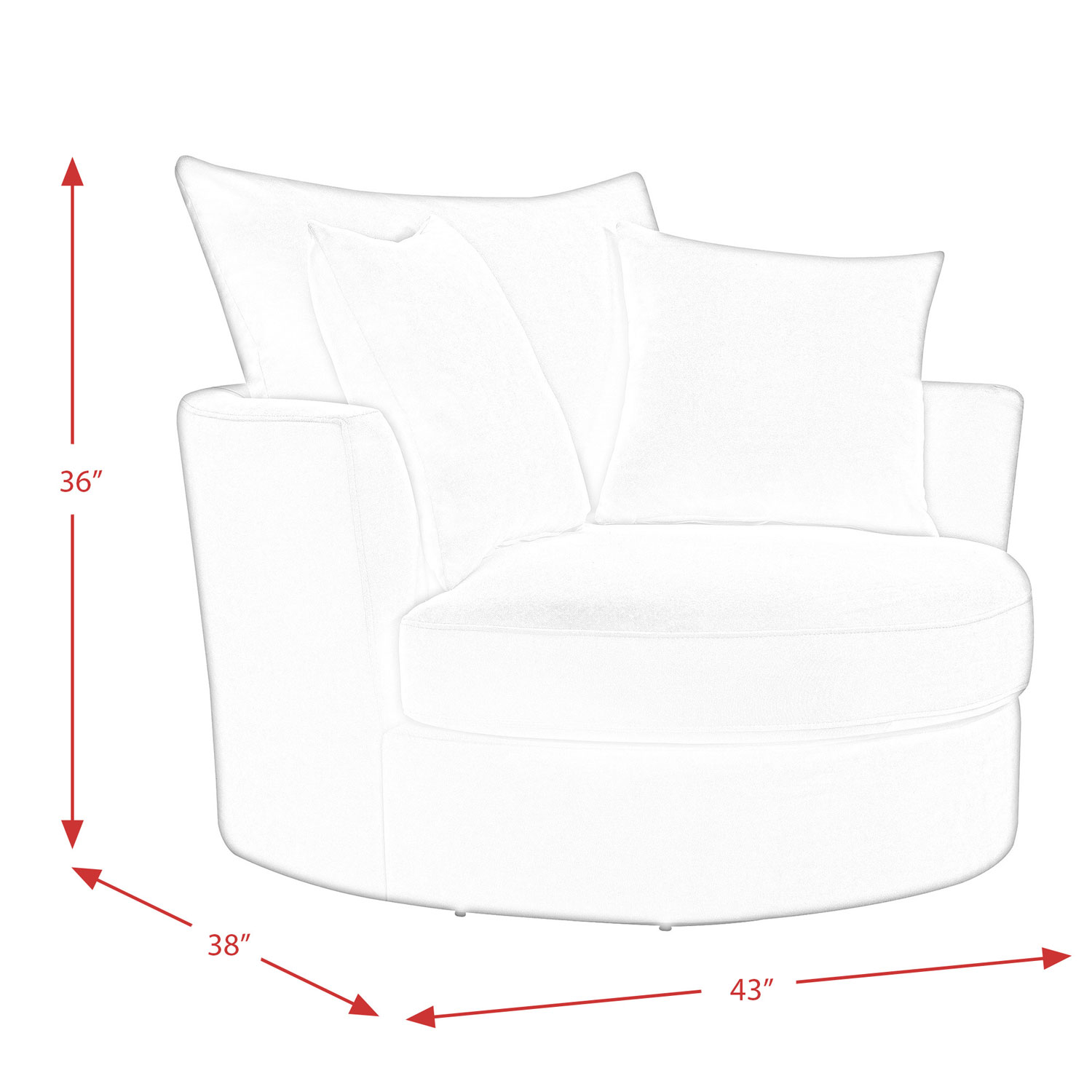 luca cuddle fabric swivel chair