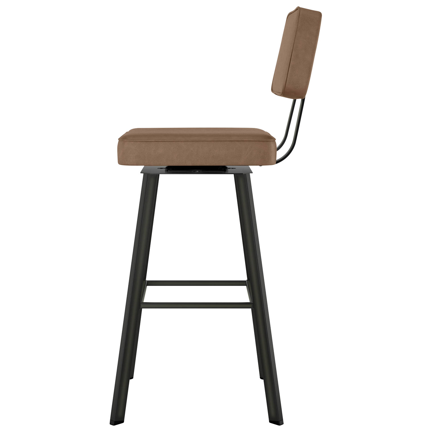 Clarkson Contemporary Bar Height Barstool - Medium Brown/Gun Metal