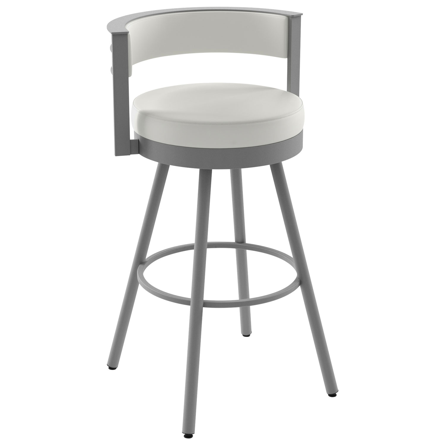 Tabouret de bar moderne à hauteur de bar Eller - Blanc/Gris argenté