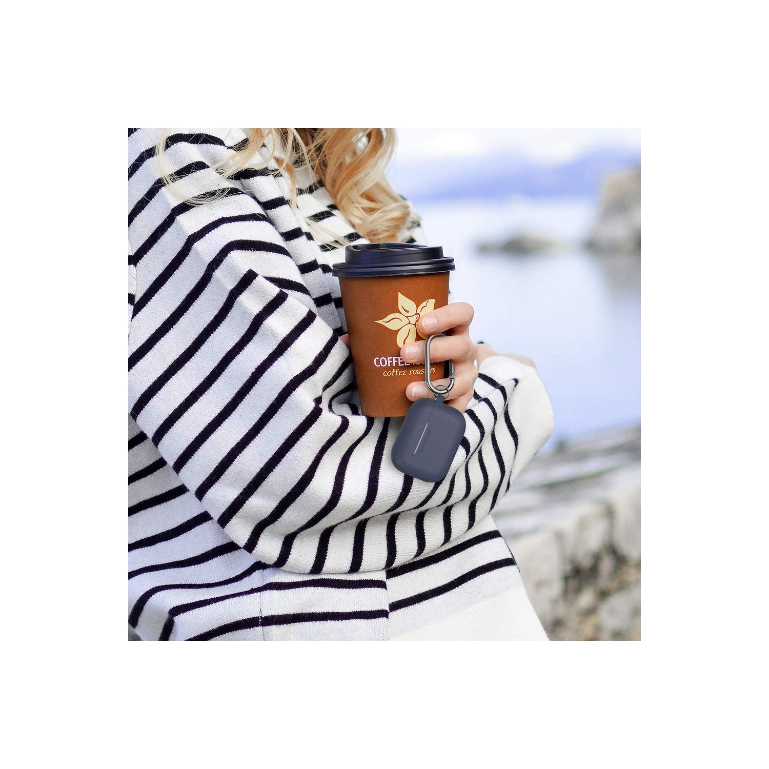 Étui protecteur pour AirPods Pro [DEL avant visible] [mousqueton ajouté] compatible avec les AirPods Pro 2019 d'Apple