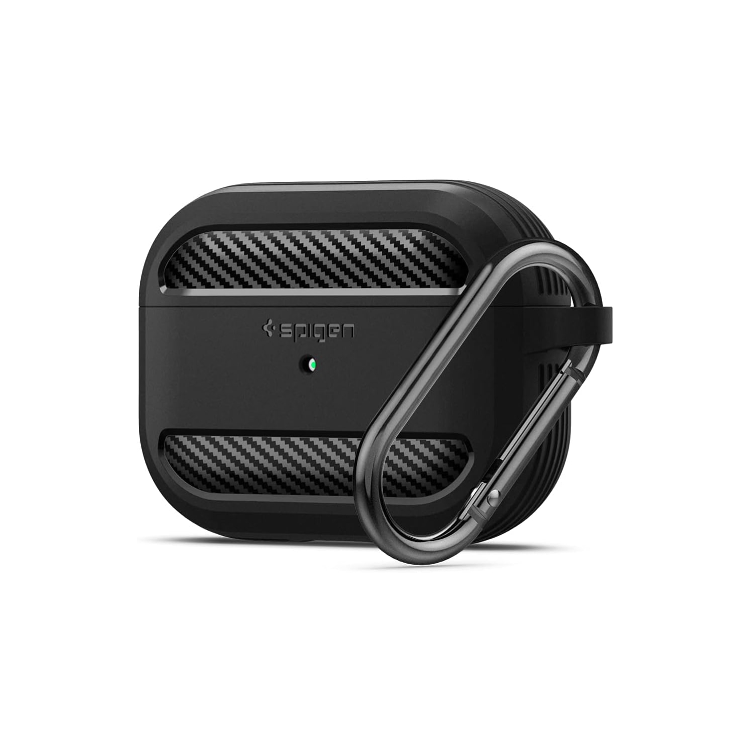 Spigen Rugged Armor Designed for Airpods Pro Case Cover Protective Airpods Pro Case with Keychain - Matte Black