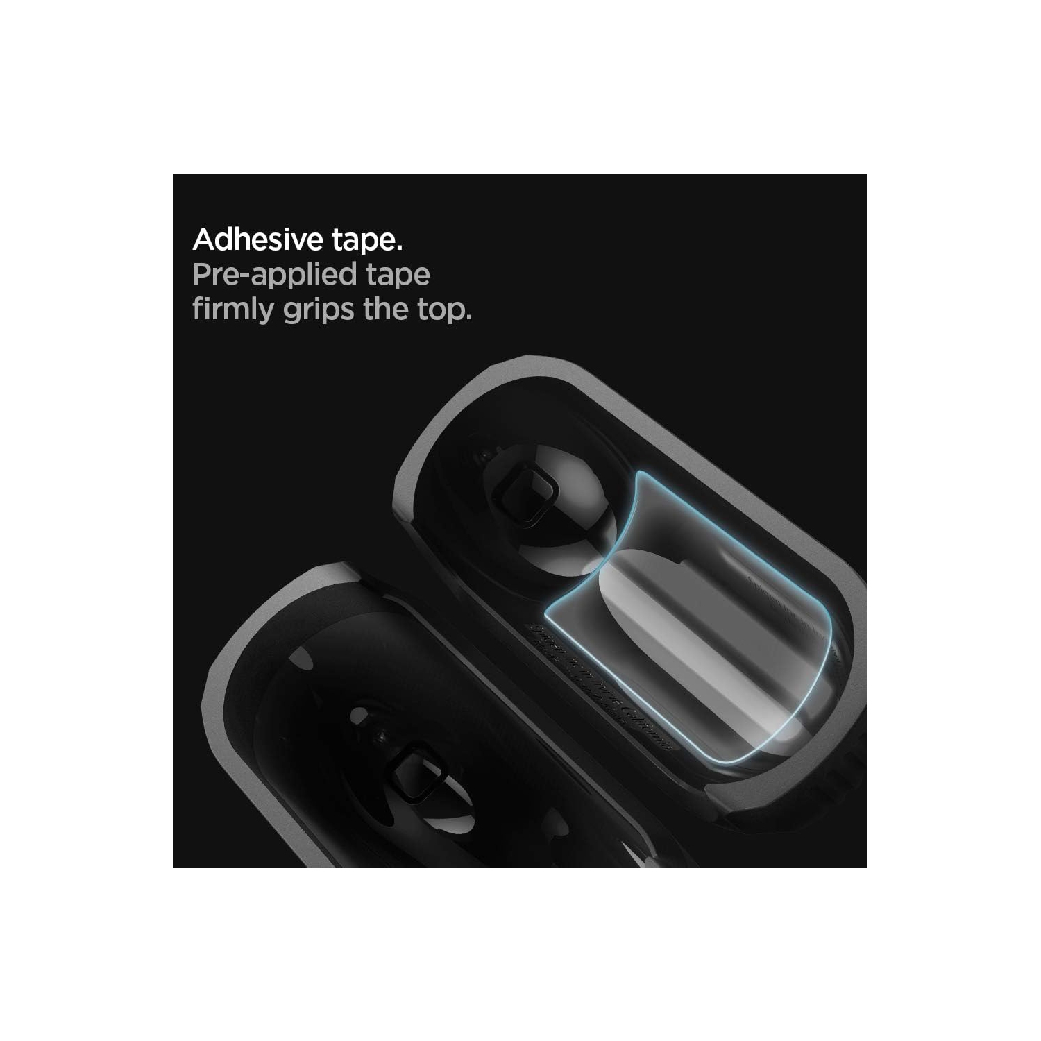 Spigen Rugged Armor Designed for Airpods Pro Case Cover Protective Airpods Pro Case with Keychain - Matte Black