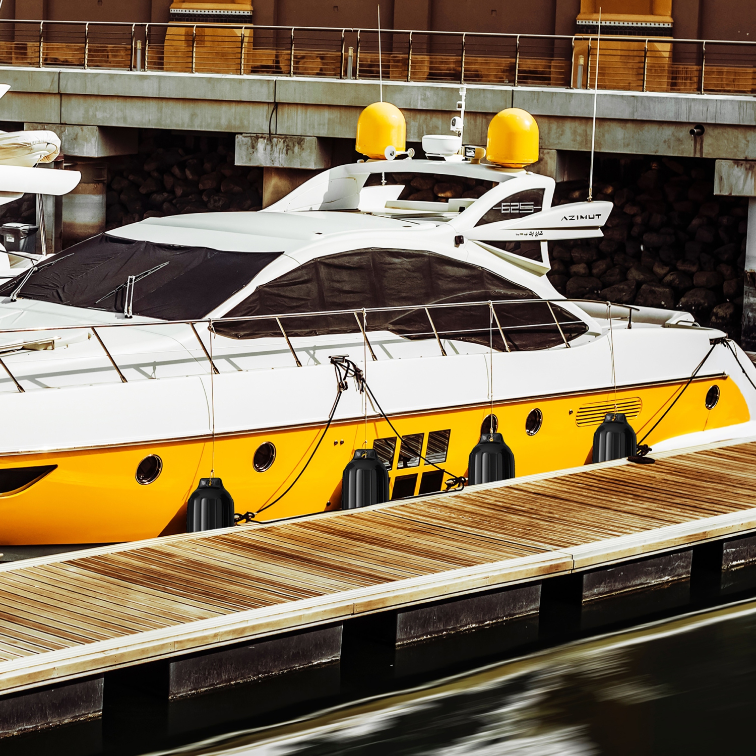 Gymax Pack of 4 23" Boat Fenders Marine Bumper Hand Inflatable Black