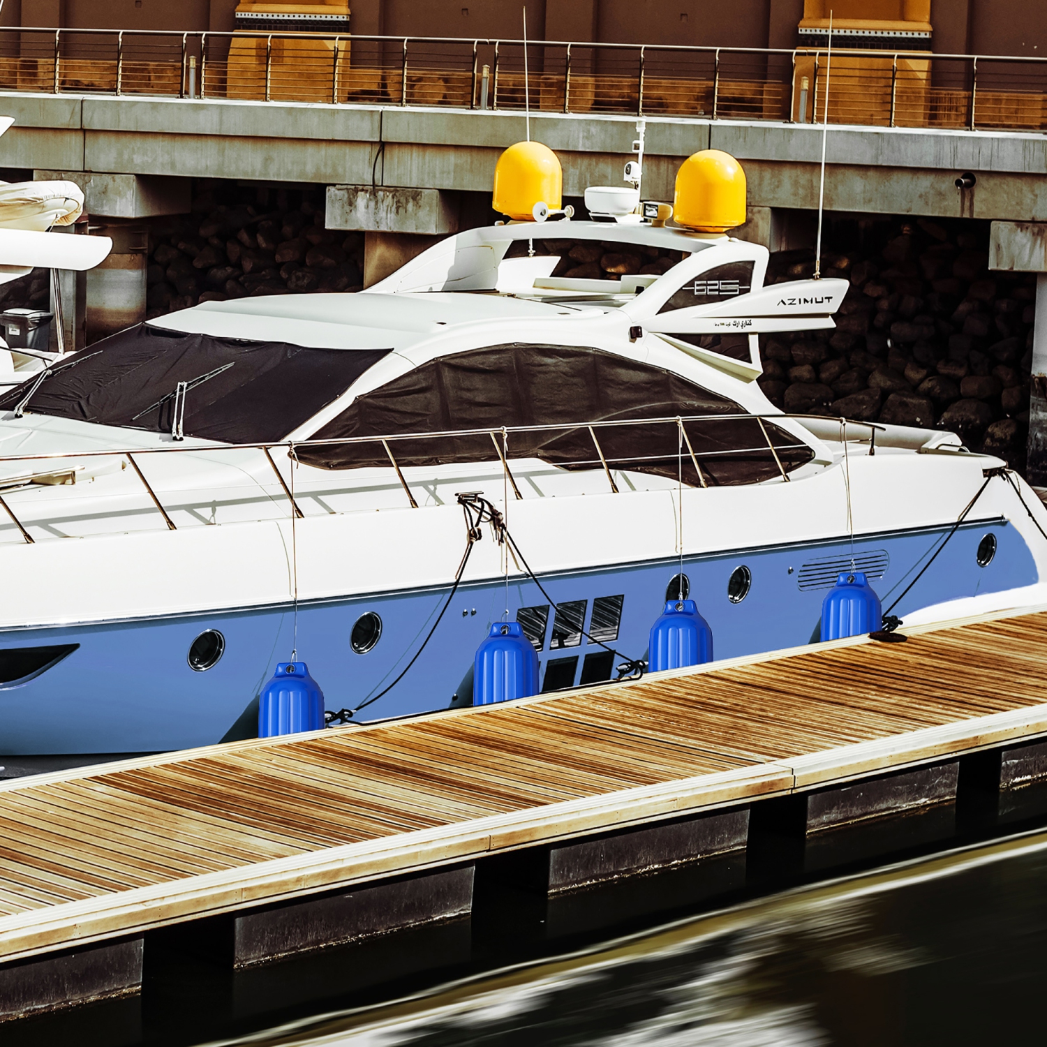 Gymax Pack of 4 23" Boat Fenders Marine Bumper Hand Inflatable Blue