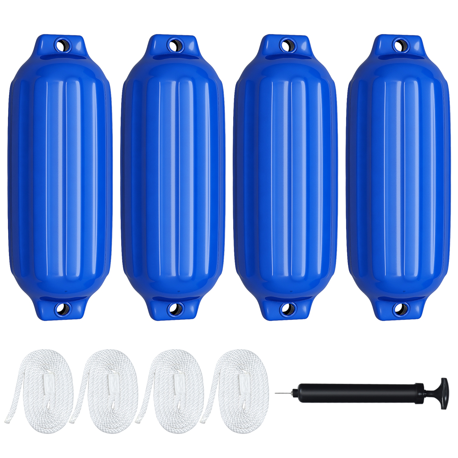 Gymax Pack of 4 27" Boat Fenders Marine Bumper Hand Inflatable Blue