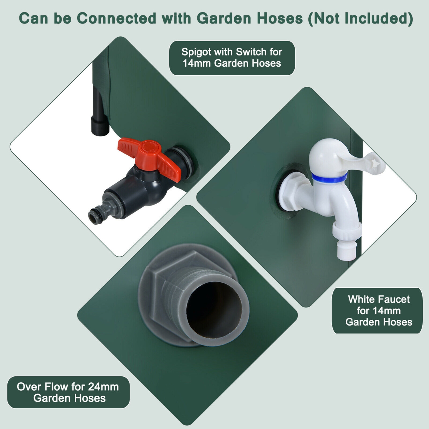 Gymax 100 Gallon Portable Rain Barrel Water Collector CollapsibleTank w /Spigot Filter