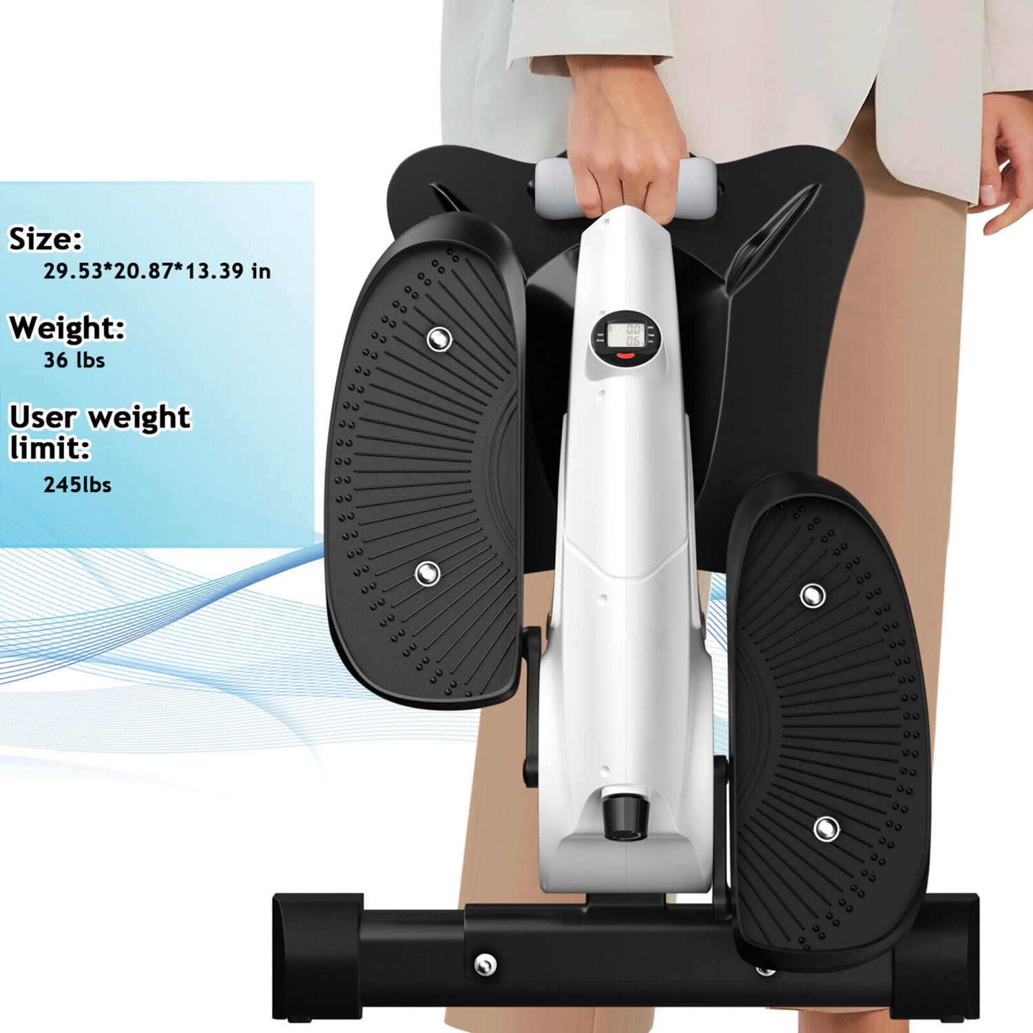 Gymax Portable Mini Magnetic Elliptical Stepper Machine Resistance  Adjustable Fitness