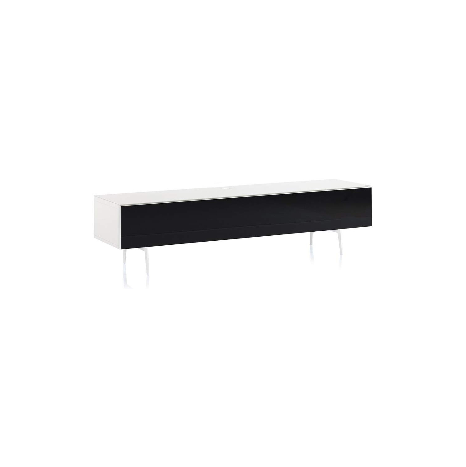 SONOROUS Studio ST-360 Wood and Glass Modern TV Stand with Spike Metal Legs for Sizes up to 75" (with I/R Repeater) - White