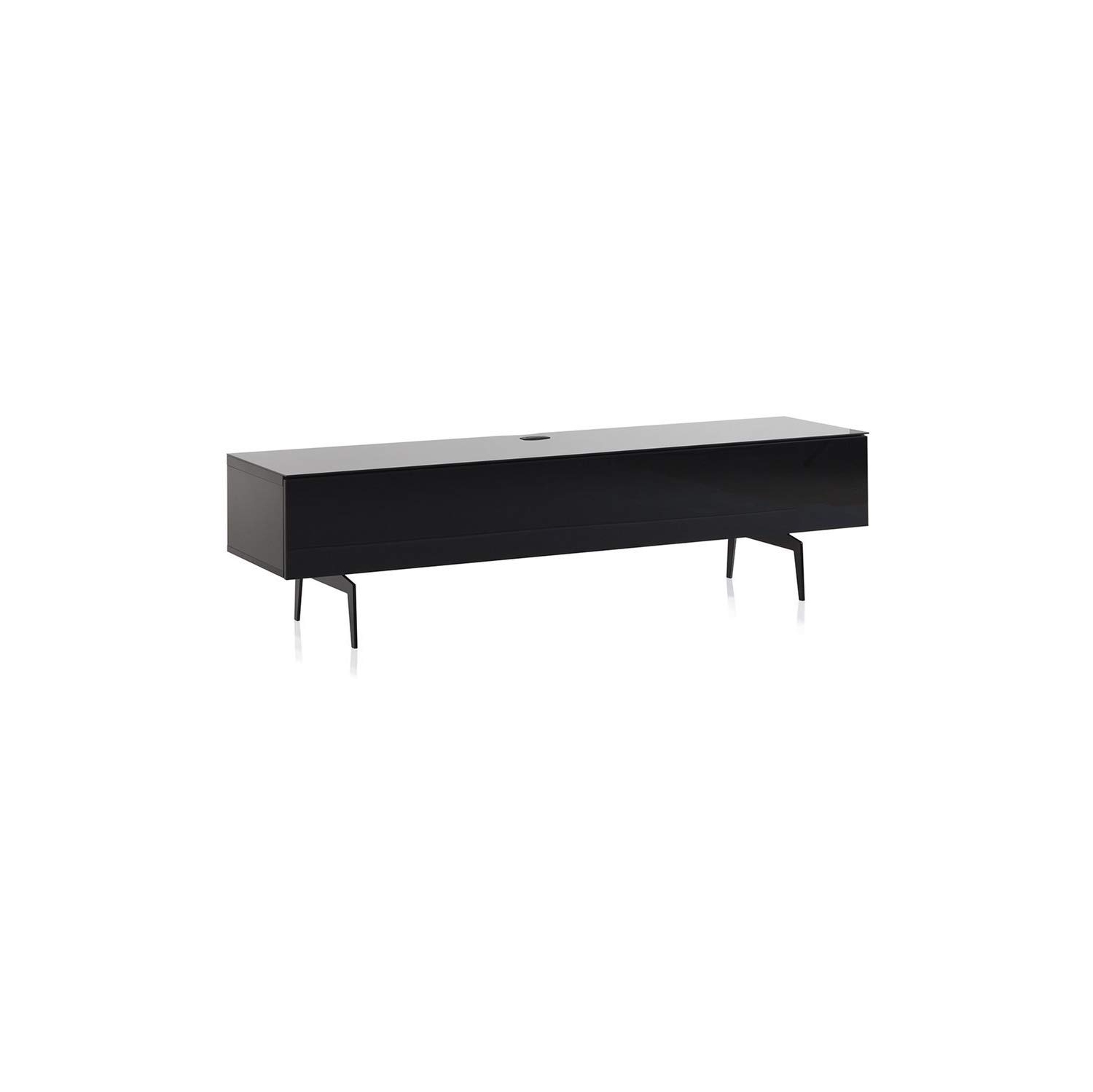 SONOROUS Studio ST-360 Wood and Glass Modern TV Stand with Spike Metal Legs for Sizes up to 75" (with I/R Repeater) - Black