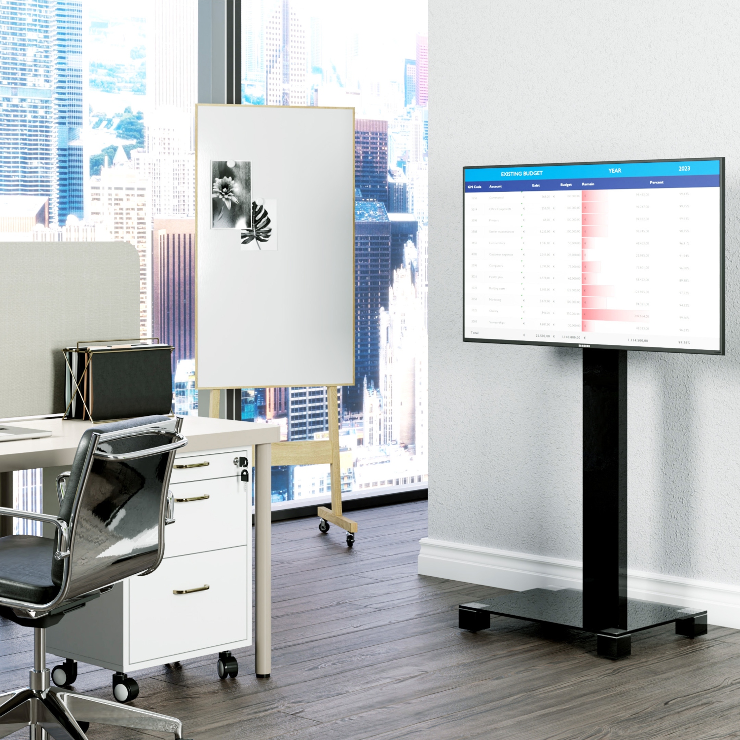 SONOROUS PL-2510 Modern TV Floor Stand with Mount for TVs up to 65"