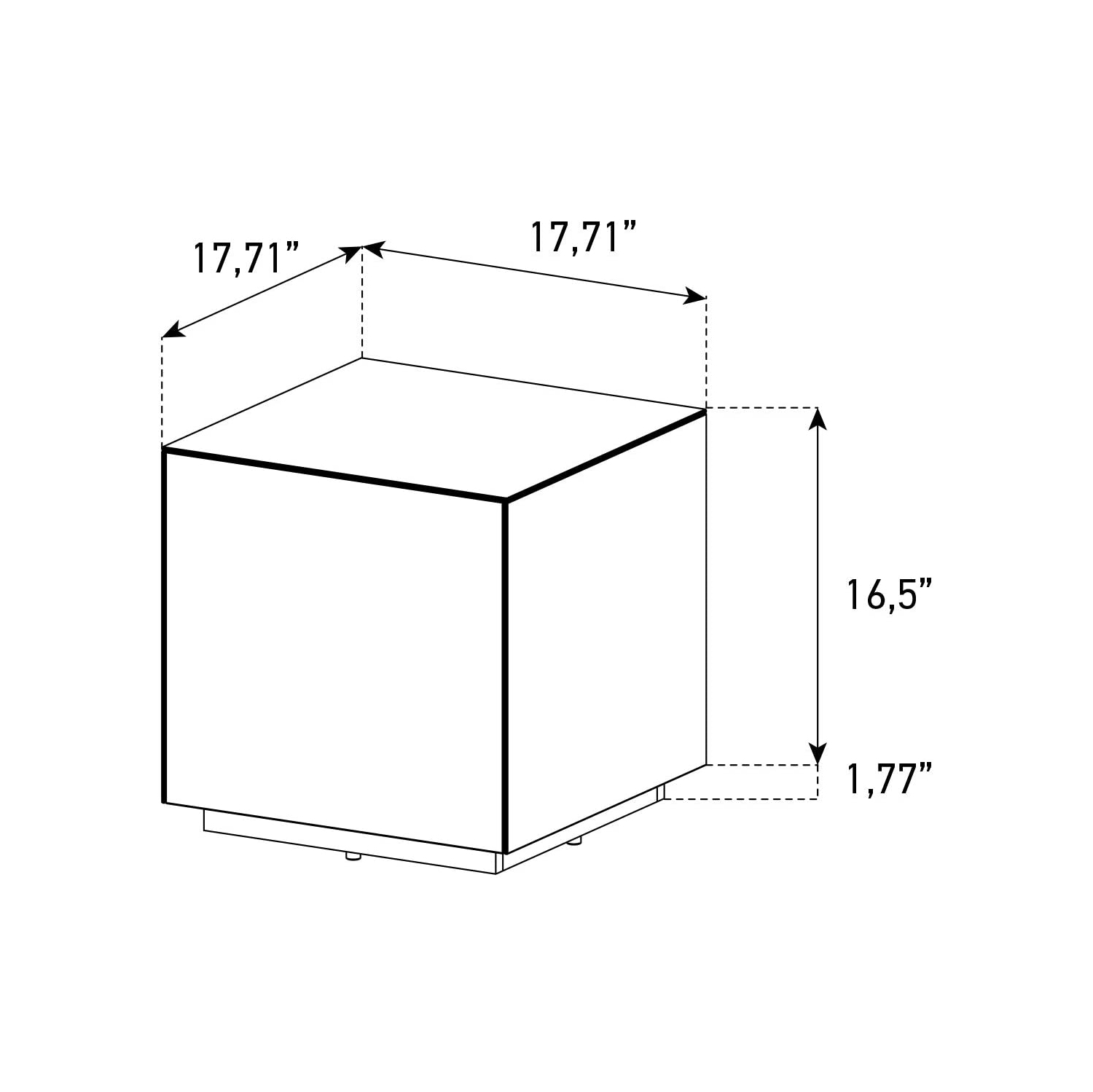 SONOROUS STB-45 All Glass Cube Side Table / Night Stand